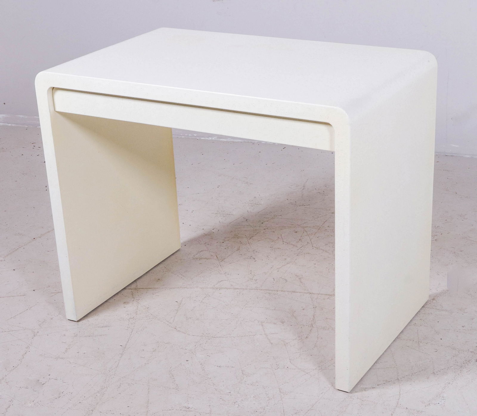 Aldo Tura style leather wrapped one drawer desk (1 of 10)