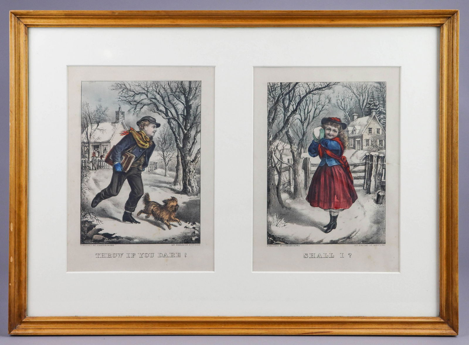 (2) Currier & Ives, "Throw if You Dare!", "Shall I?" (1 of 6)