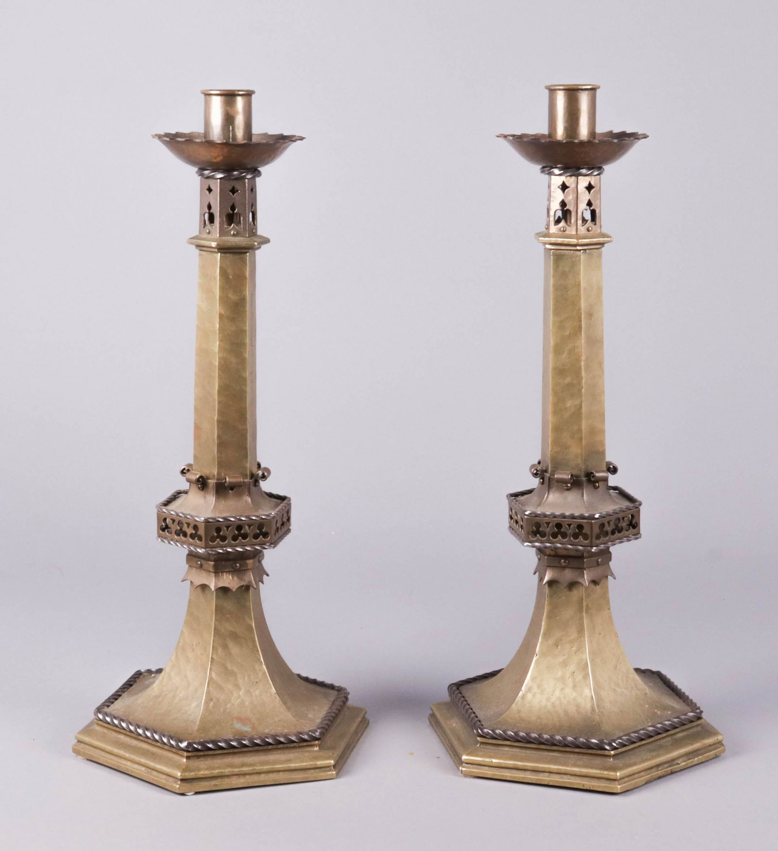 Continental Cast Bronze Candlestick Pair (1 of 4)
