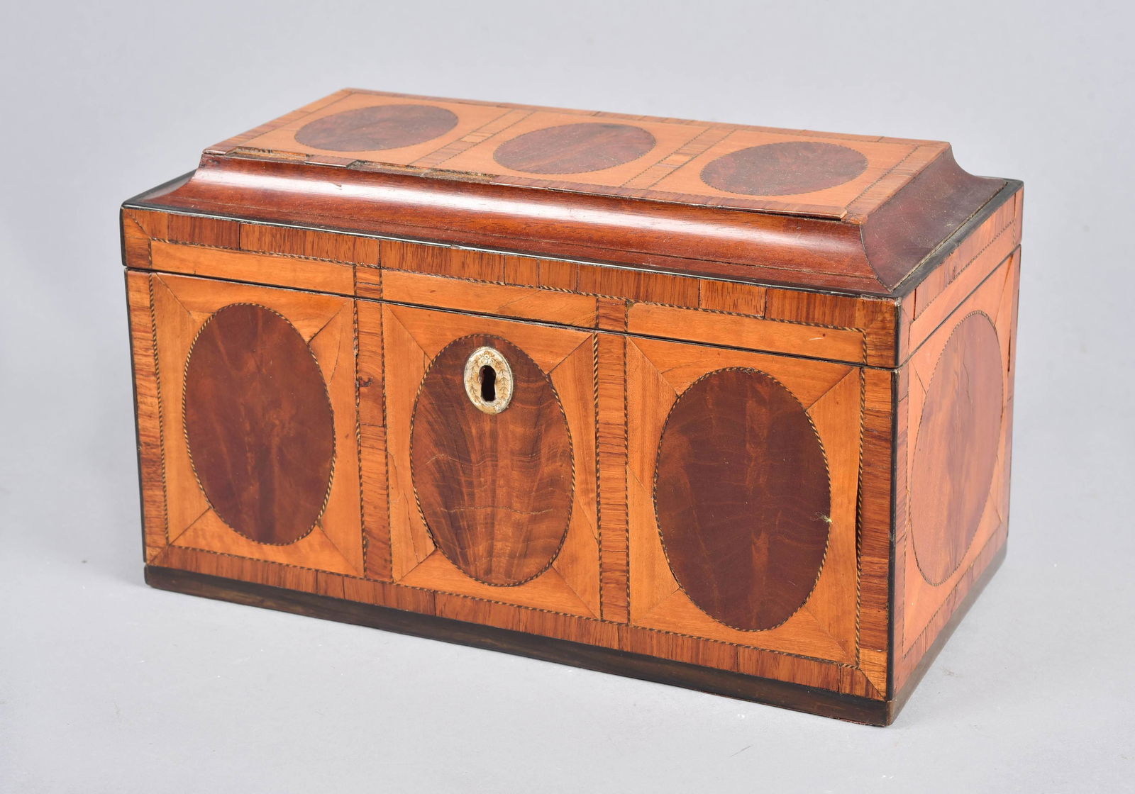 English Regency Inlaid Tea Caddy (1 of 9)