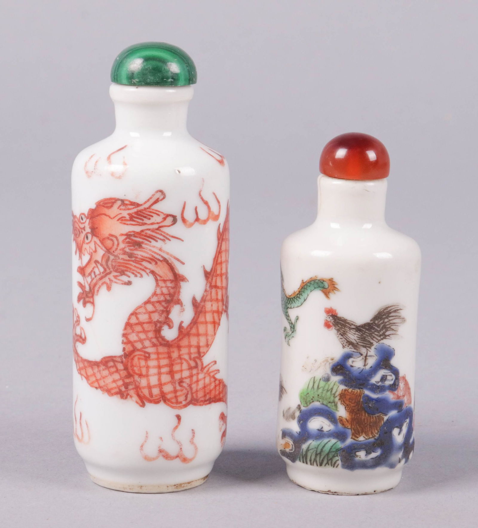 (2) Chinese Porcelain Cylinder Snuff Bottles (1 of 4)