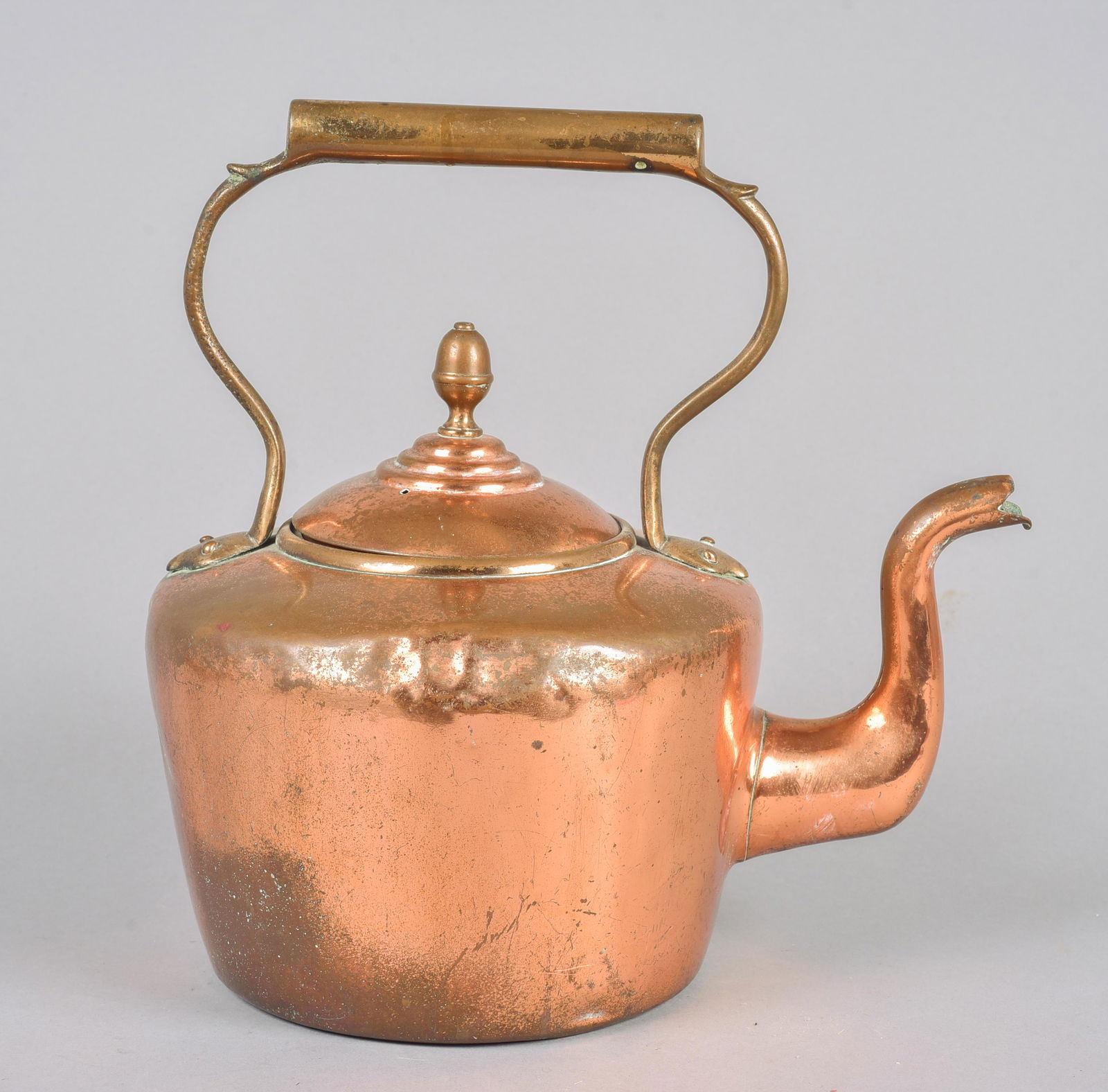 19th C Gooseneck Copper Clad Tea Kettle (1 of 6)
