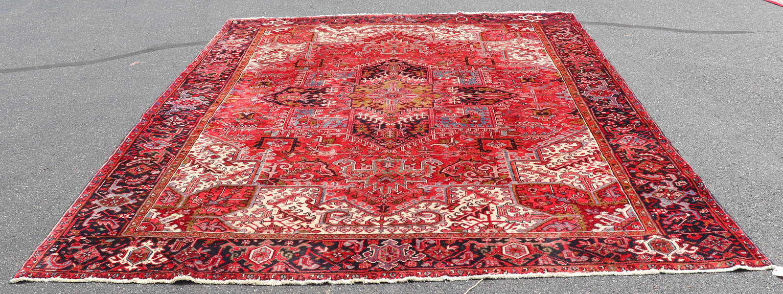 10'4" X 12'9" Semi Antique Persian Heriz Rug: 10'4" X 12'9" Semi Antique Persian Heriz Rug, circa 1940's; excellent condition