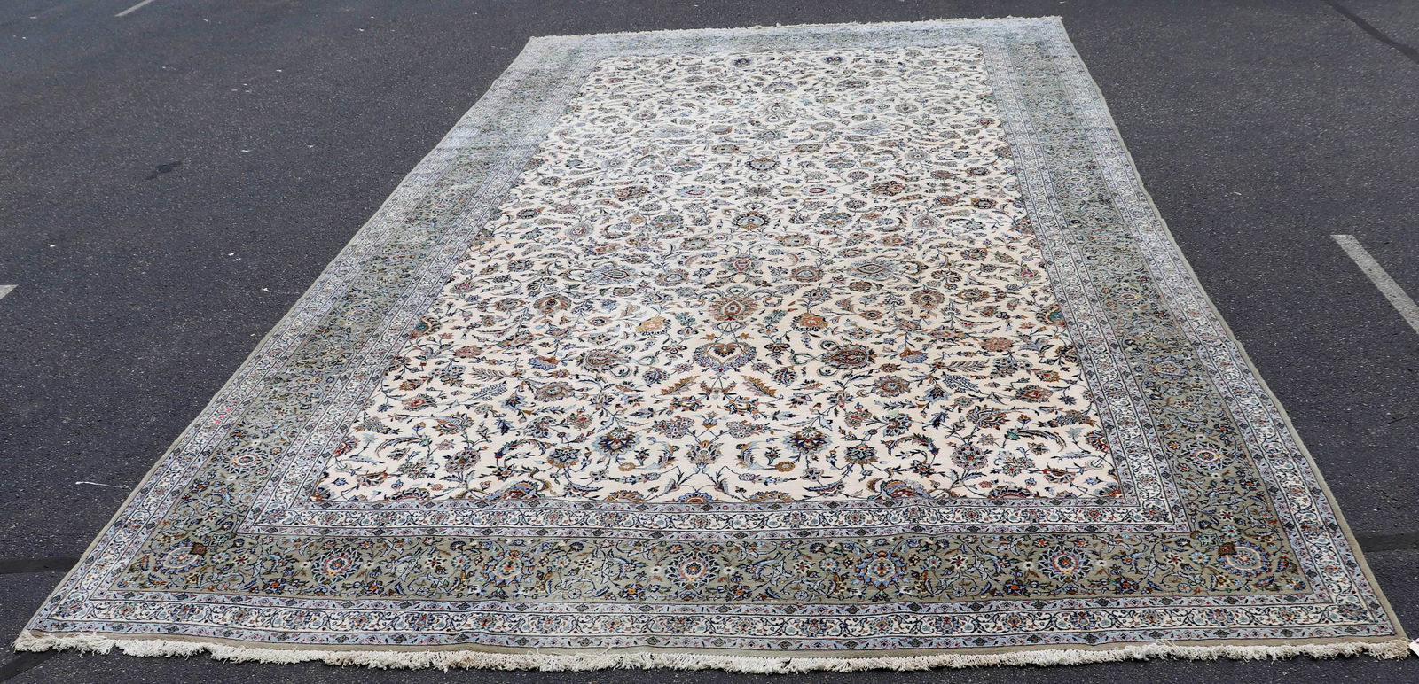 13'8" X 24'10 Semi Antique Persian Kashan Rug (1 of 13)