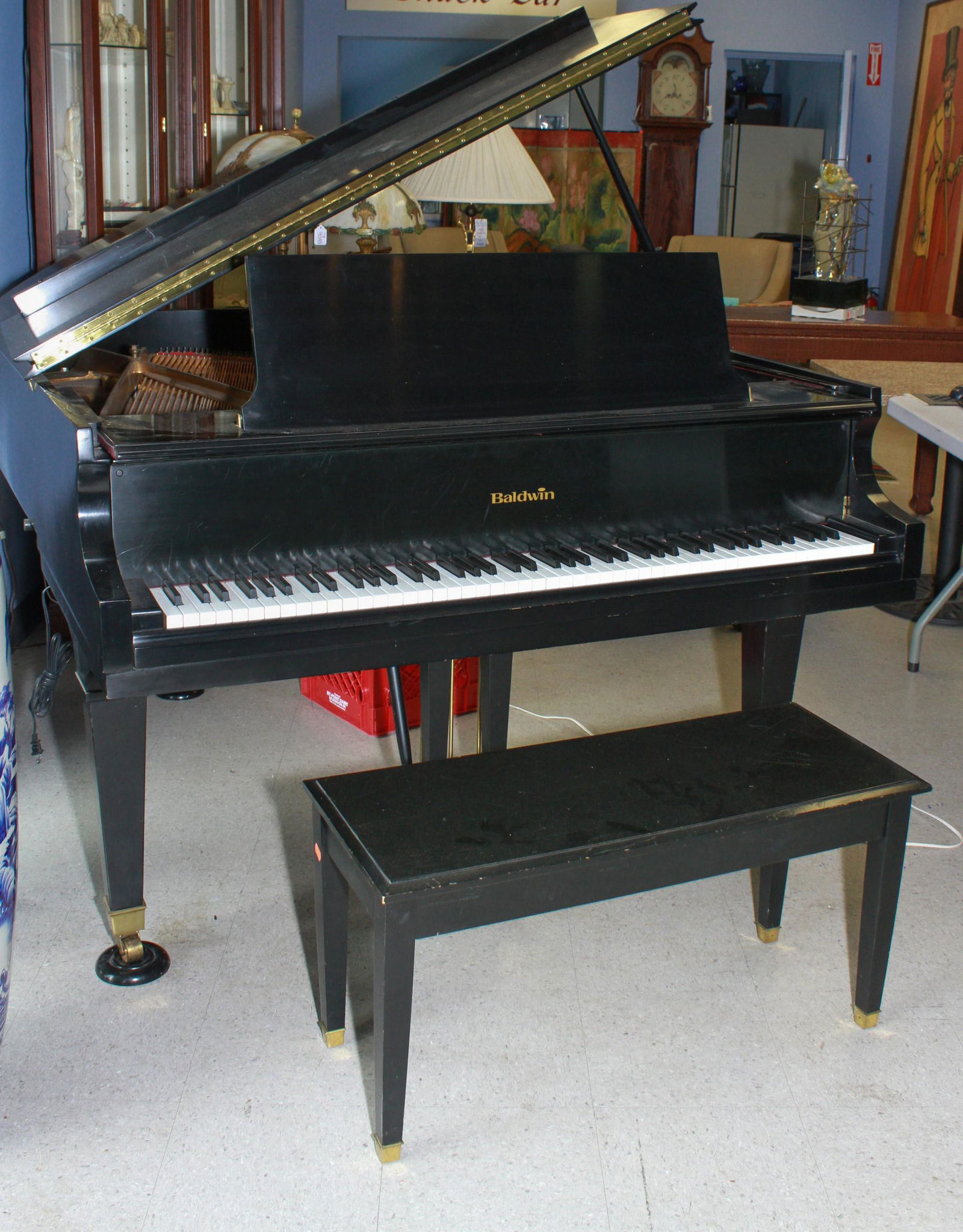 Baldwin Black Lacquer Model R Grand Piano, c 1985 (1 of 6)