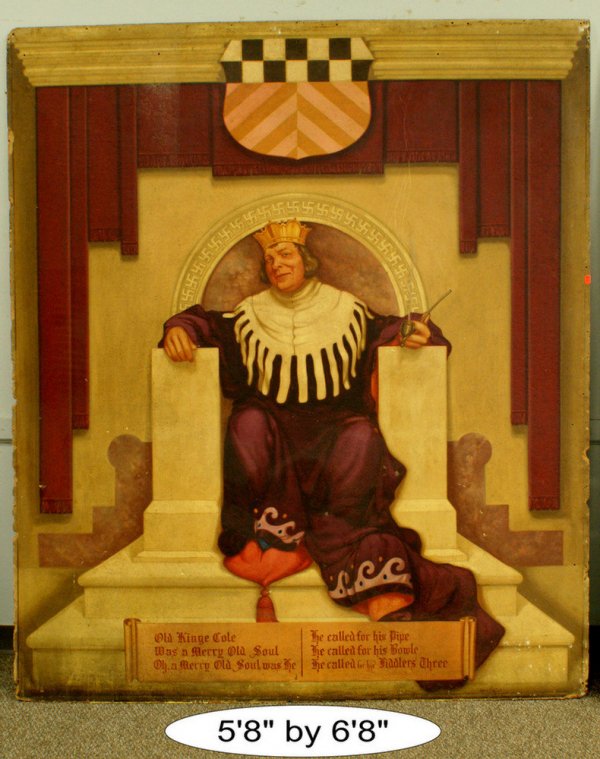 Guido D'Aquili, Italian/American, 19th/20th c, A 4: Guido D'Aquili, Italian/American, 19th/20th c, A 44'3" long by 6'8" high mural in 6 parts depicting "Old King Cole and his Court" commissioned by an Italian Social Club in Trenton, NJ in the 1920's, p