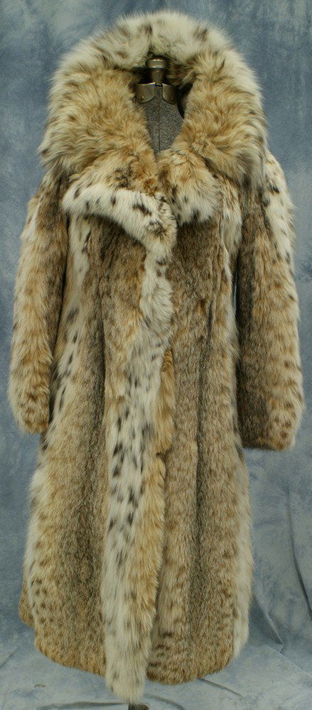 Full length Emilio Gucci lynx coat, c 1970's, embr: Full length Emilio Gucci lynx coat, c 1970's, embroidered "Ruth K Harris" on inside right
