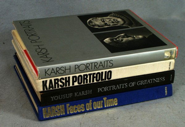 (4) volumes on Yousuf Karsh, Karsh Portfolio,: (4) volumes on Yousuf Karsh, Karsh Portfolio, University of Toronto Press, 1967, Karsh, Faces Of Our Time, University of Toronto Press, 1970, Karsh Portraits, 3rd, 1979, & Portraits Of Greatness, Univ