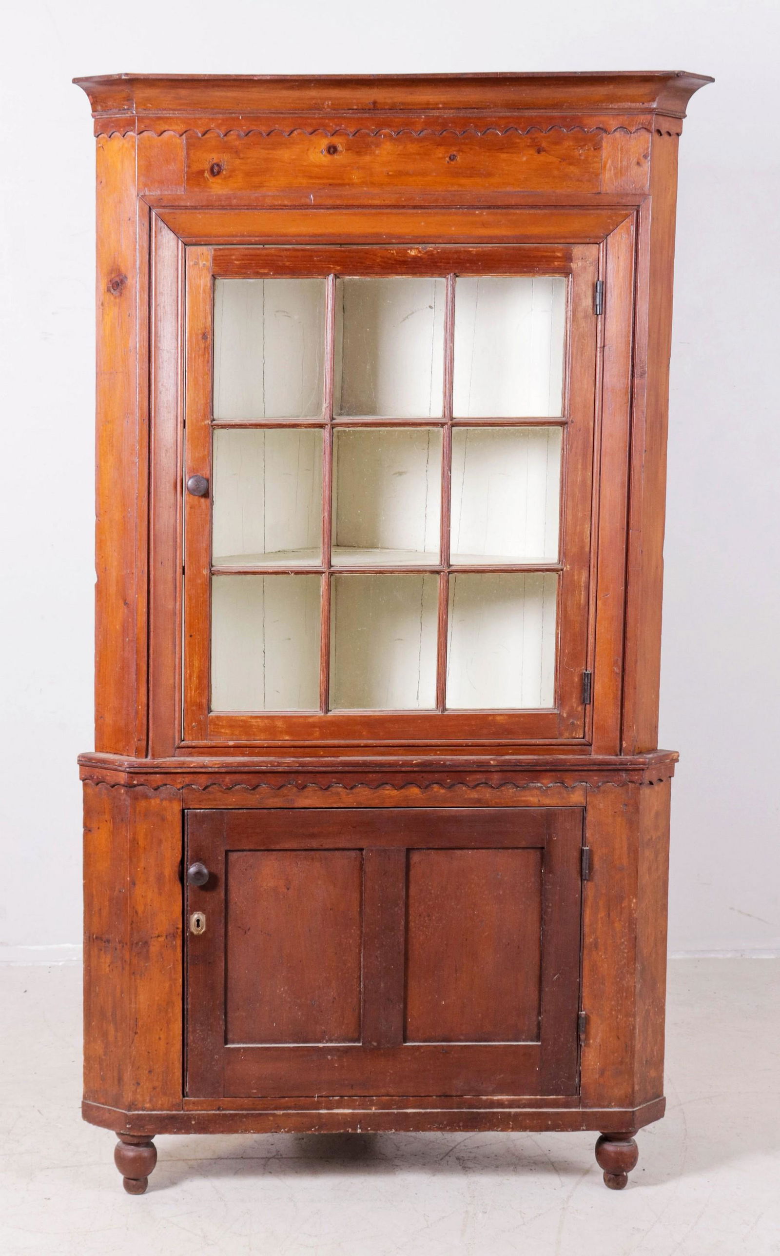 Pine and poplar 2-pc corner cabinet (1 of 4)