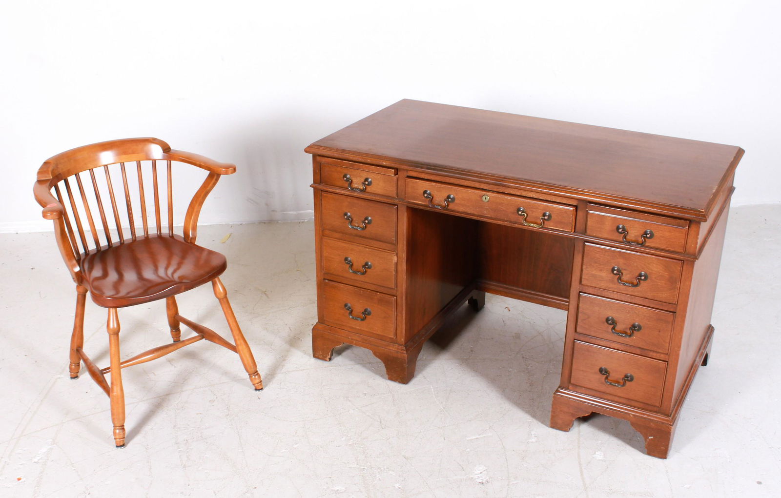 Leopold Stickley cherry armchair, cherry desk (1 of 3)