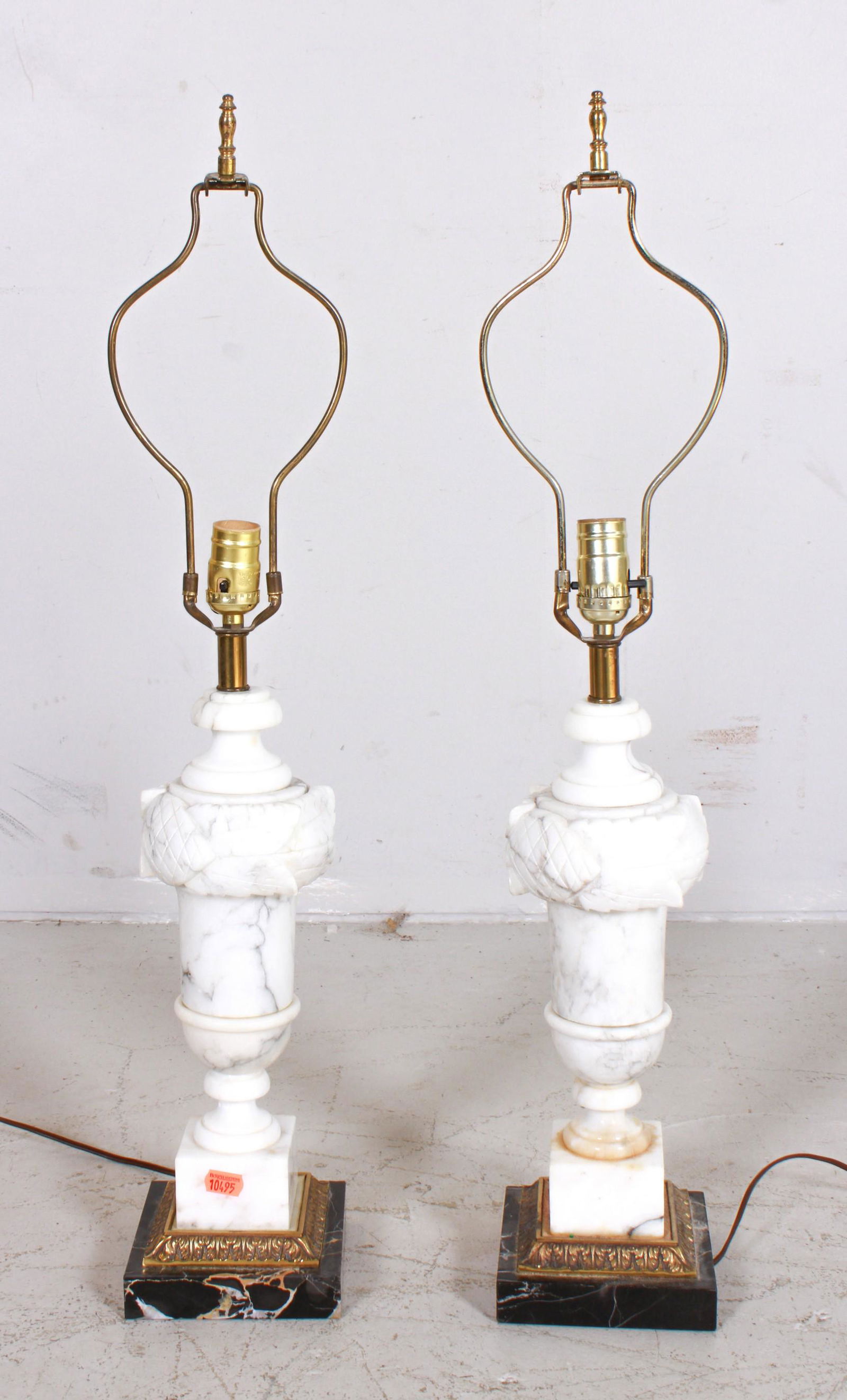 Pair Marble urn form table lamps (1 of 3)