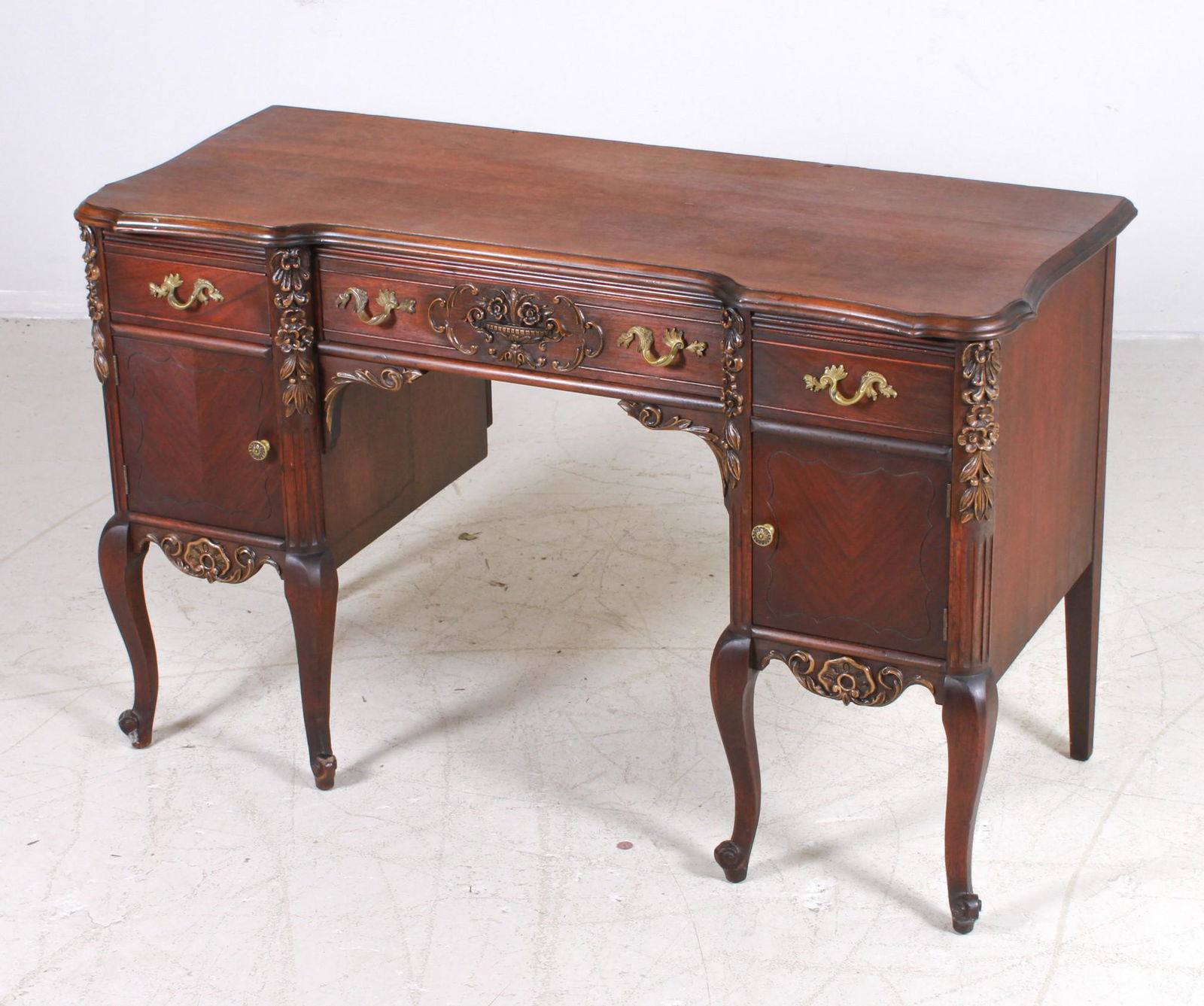 French style walnut carved vanity (1 of 4)