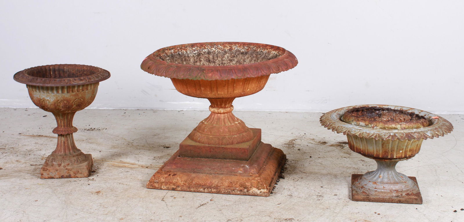 (3) Metal urn form planters (1 of 1)