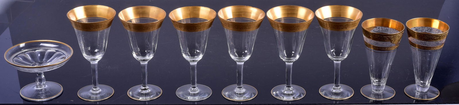 (10) St. Louis Style Gilt Edge Table Items (1 of 4)