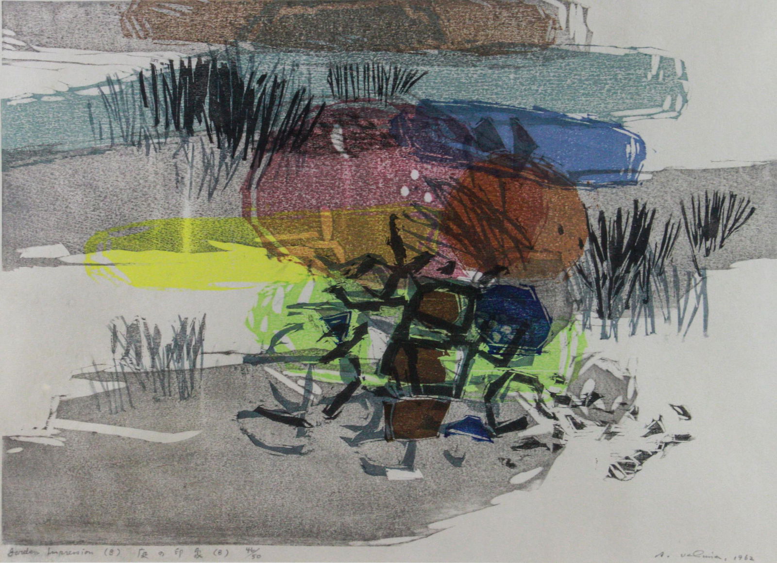 Ansei Uchima Woodblock "Garden Impressions" (1 of 5)