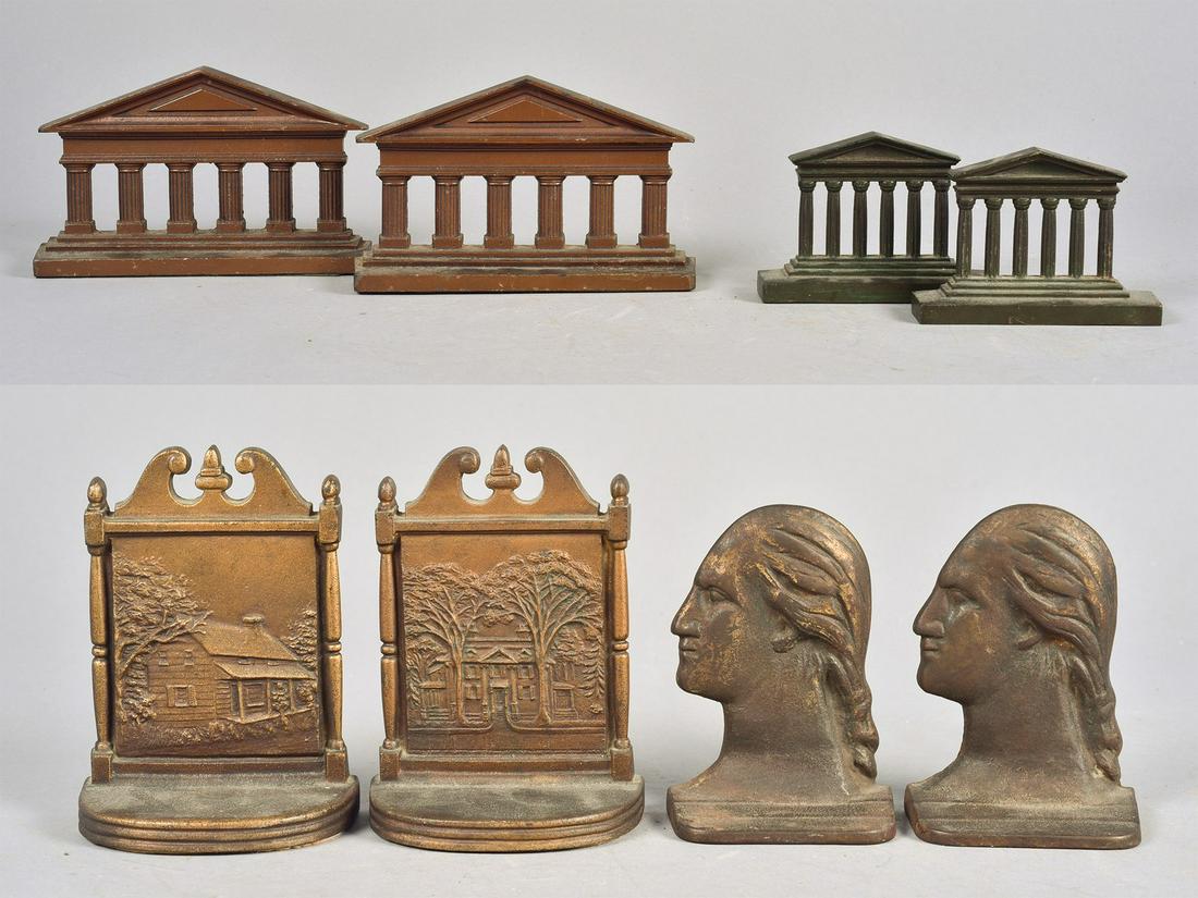 (4) Pair Figural and Architectural Cast Bookends (1 of 5)