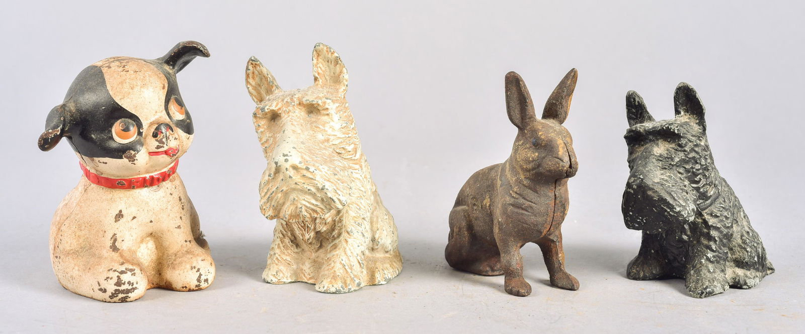 (4) Cast Metal Animal Form Still Banks (1 of 1)