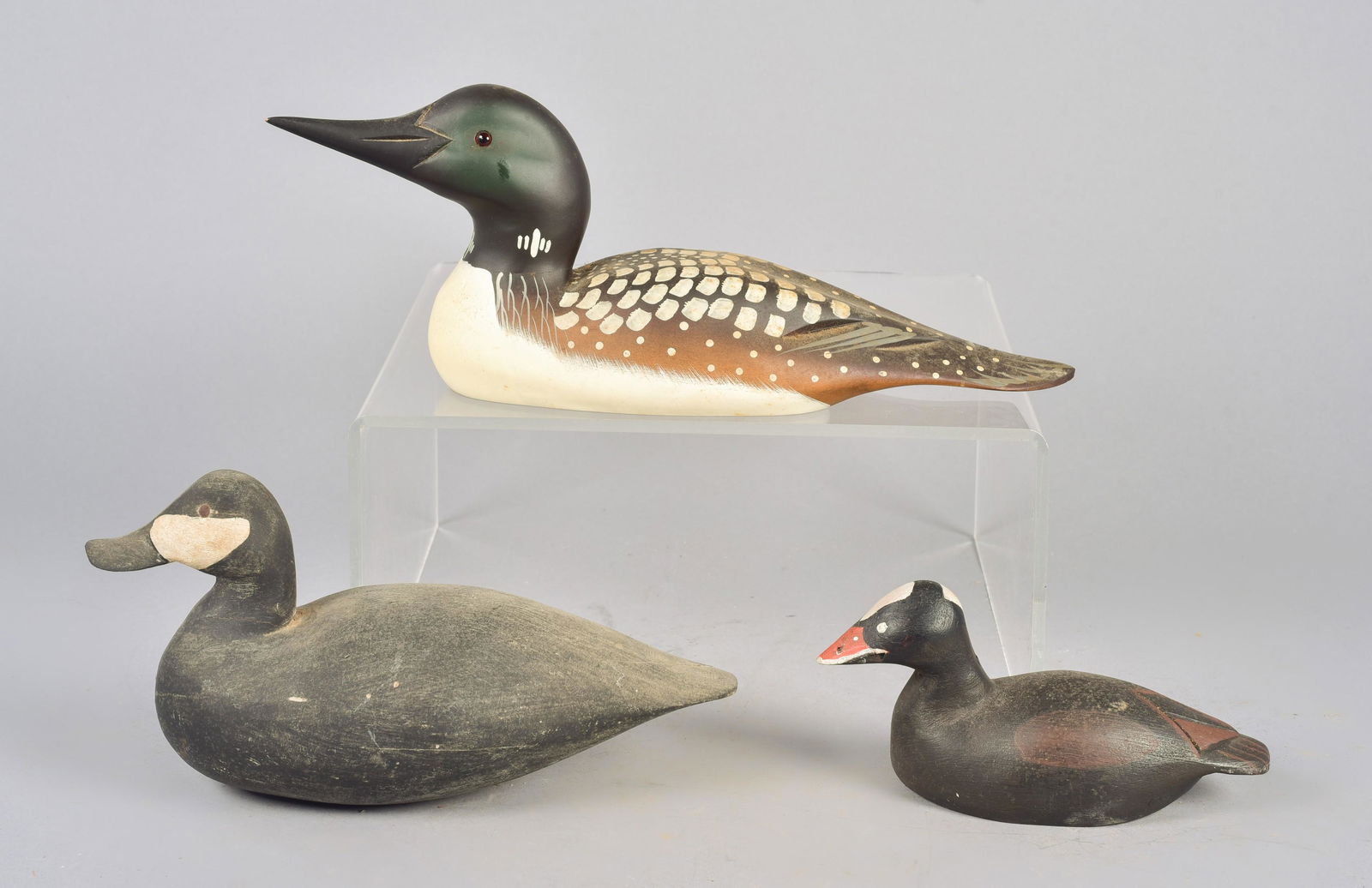 (3) Carved Wood Duck Decoys (1 of 4)