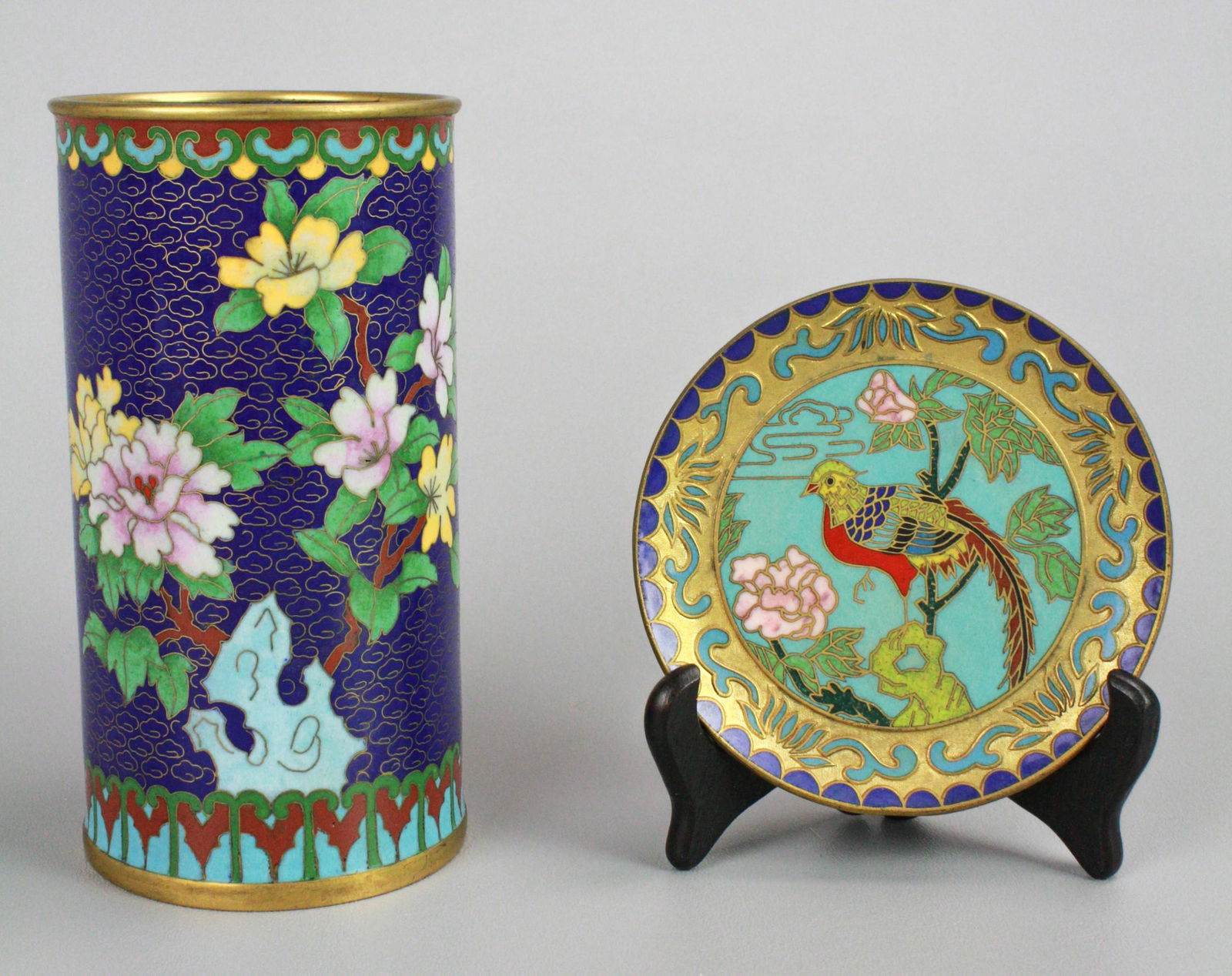 (2) Pcs Asian Cloisonne (1 of 4)