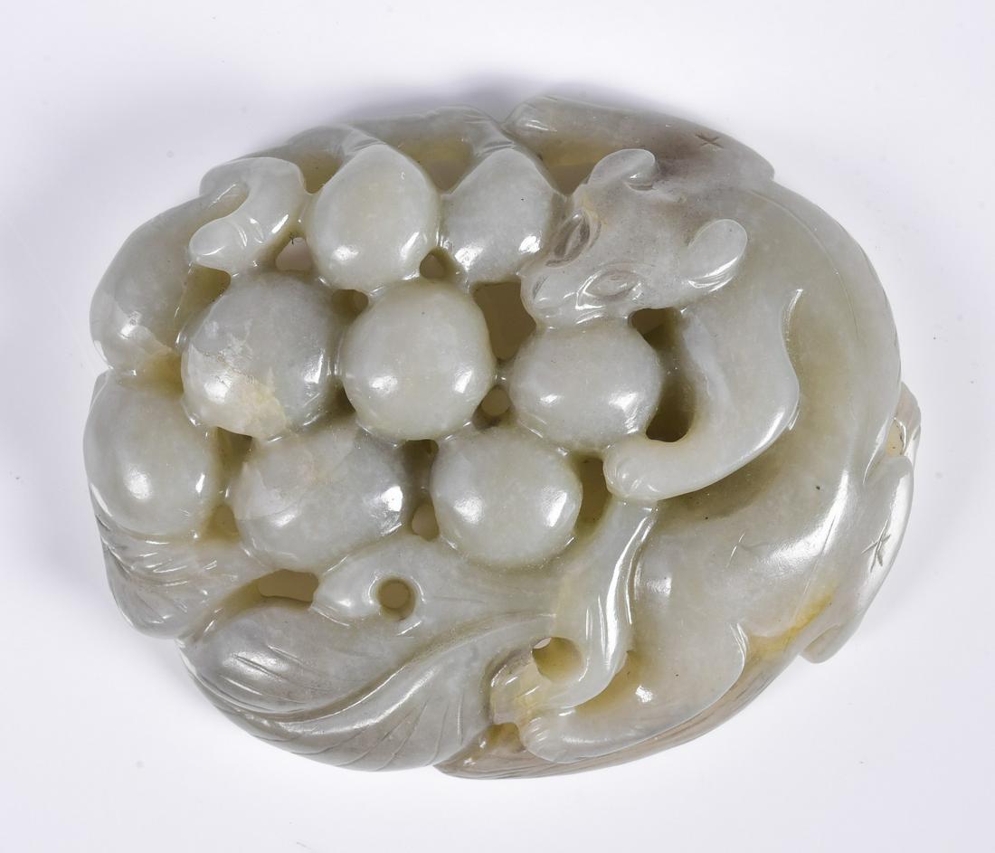 Chinese Carved Jade Belt Buckle (1 of 2)