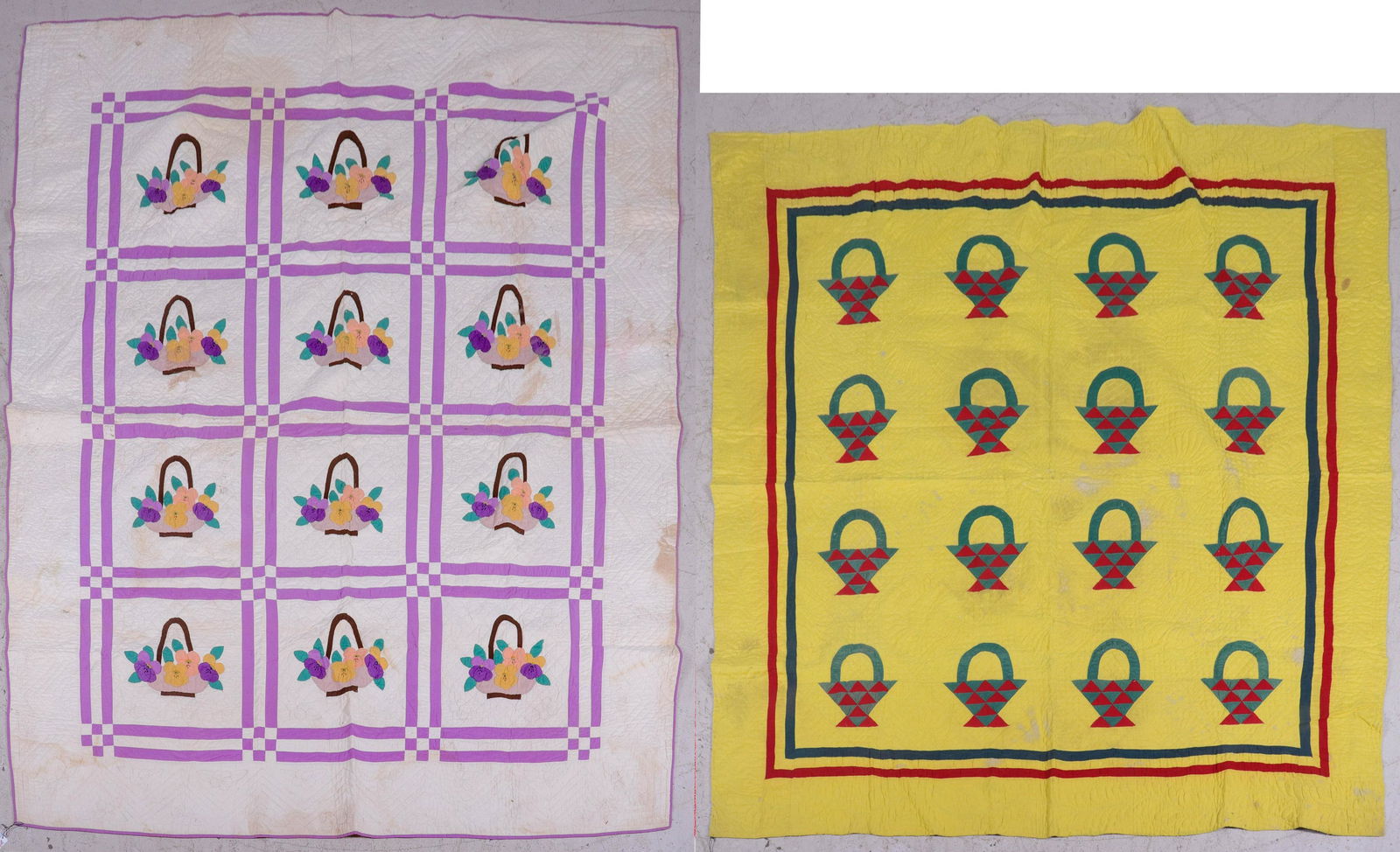 (2) Patchwork Basket Quilts (1 of 14)