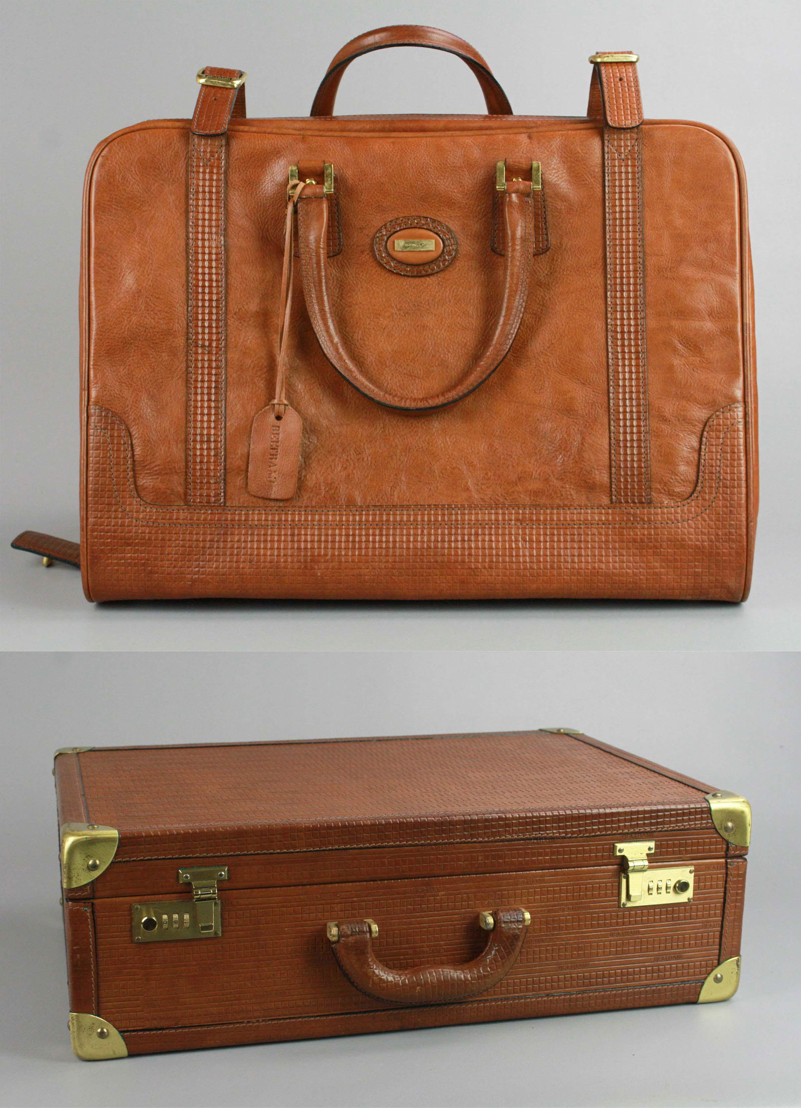 (2) Beltrami Leather Briefcase and Weekender (1 of 6)
