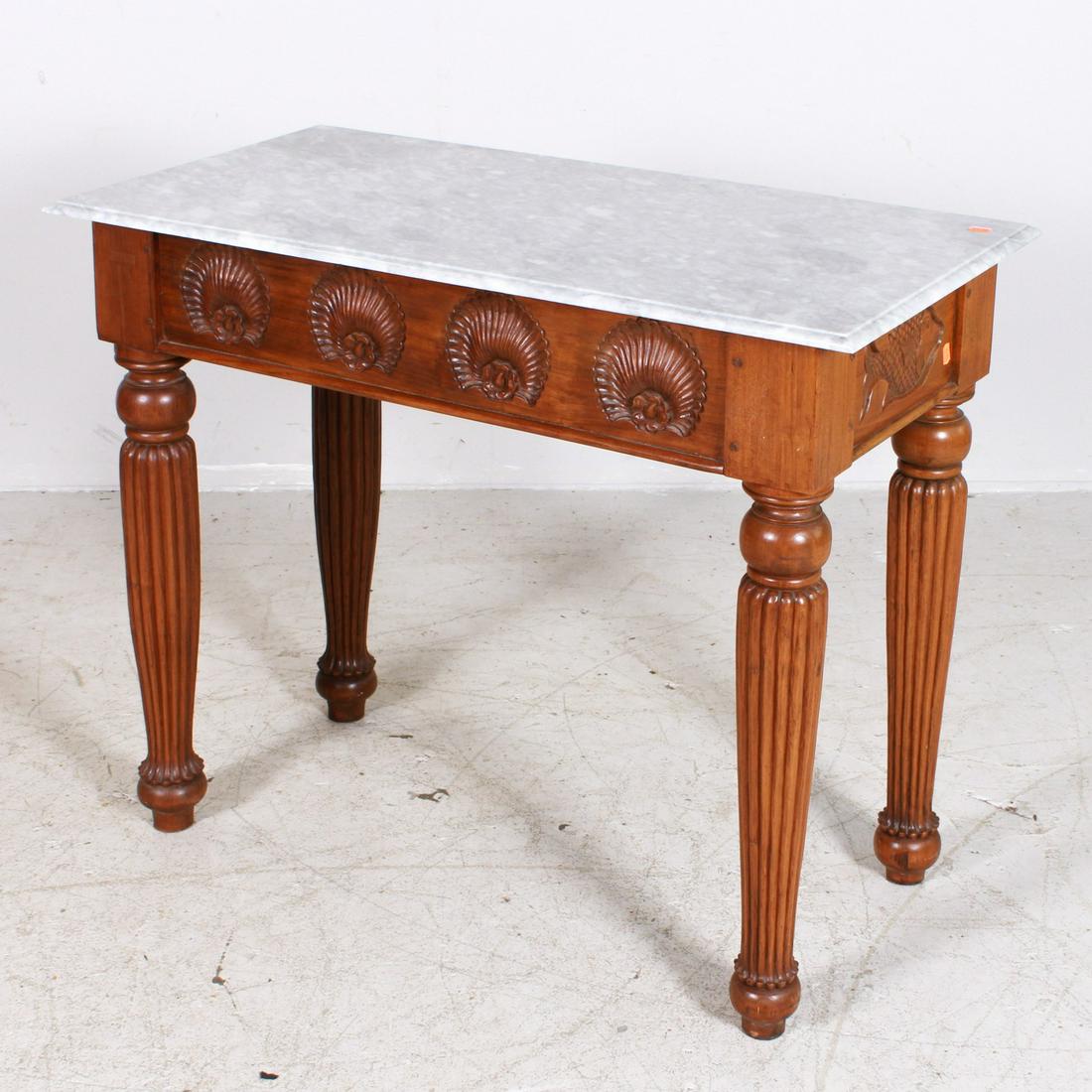 Contemporary marbletop console table (1 of 2)