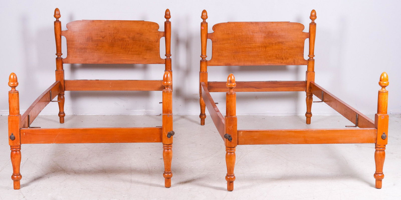 (2) Sheraton style twin size maple beds (1 of 2)