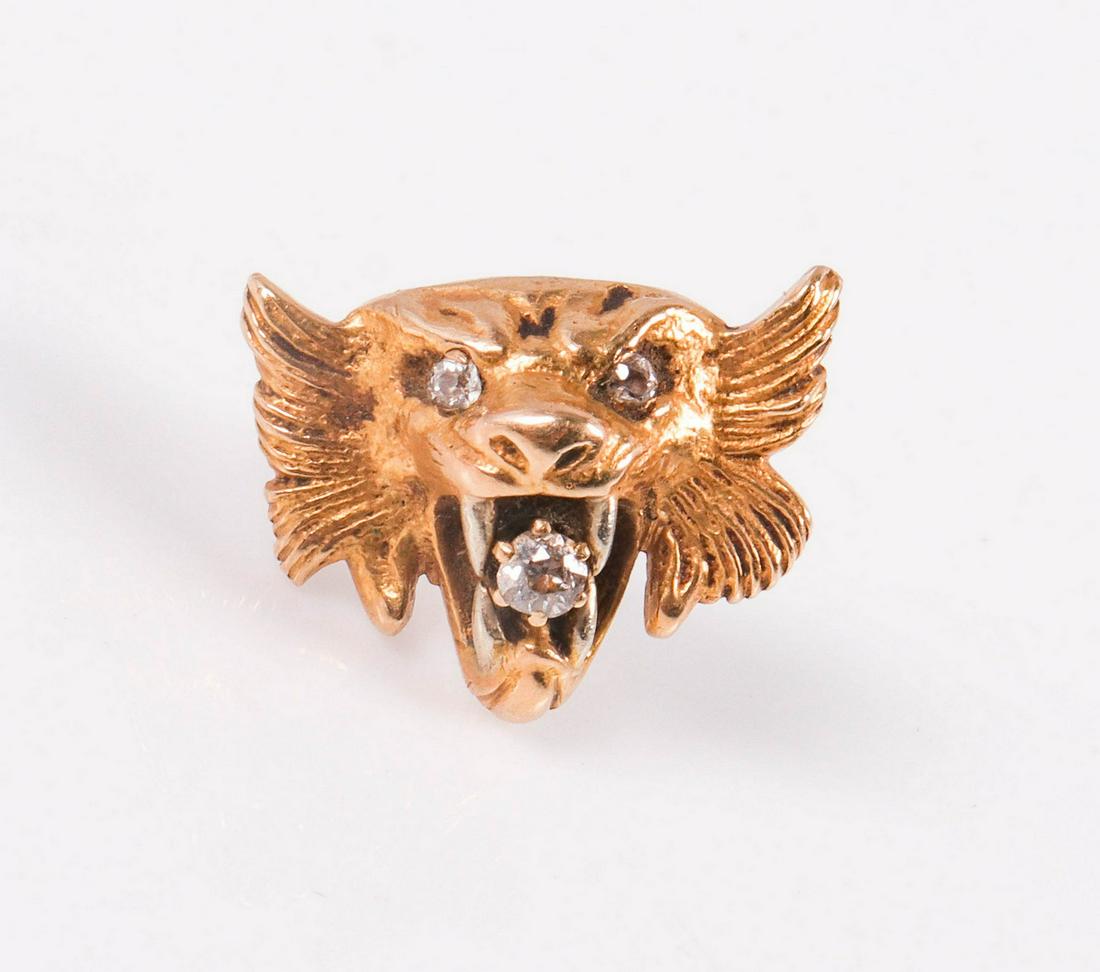 14 KYG Diamond  Lion Tie /Lapel Tack (1 of 2)