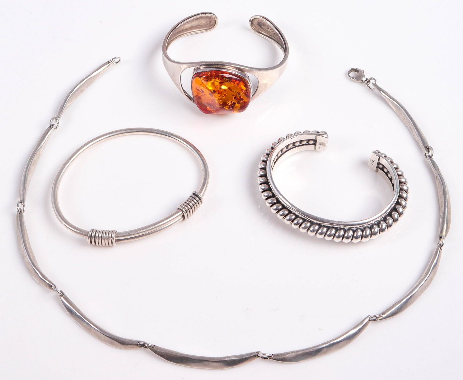 (4) Sterling Silver Bracelets and Necklace (1 of 2)