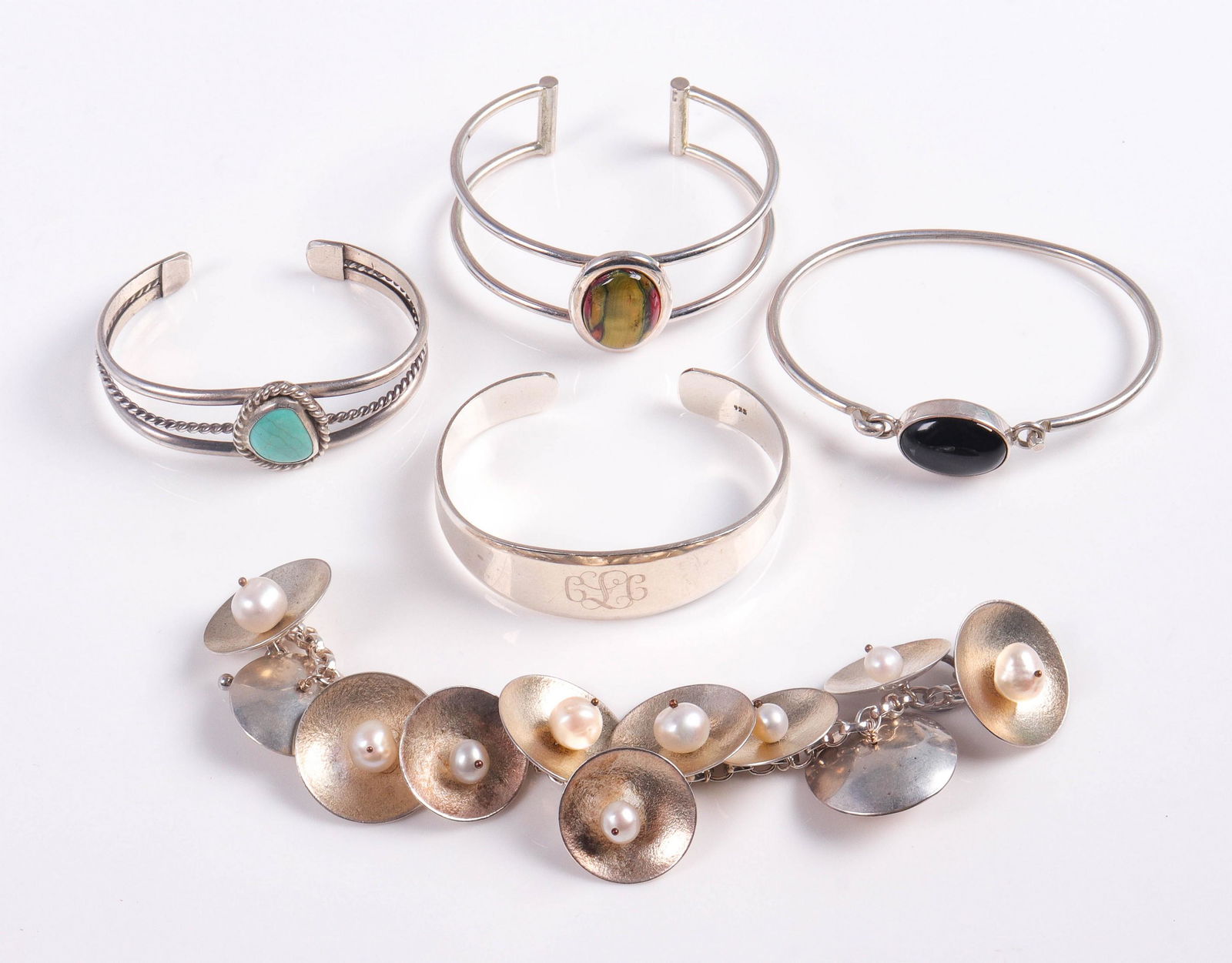 (5) Silver Bracelets (1 of 3)