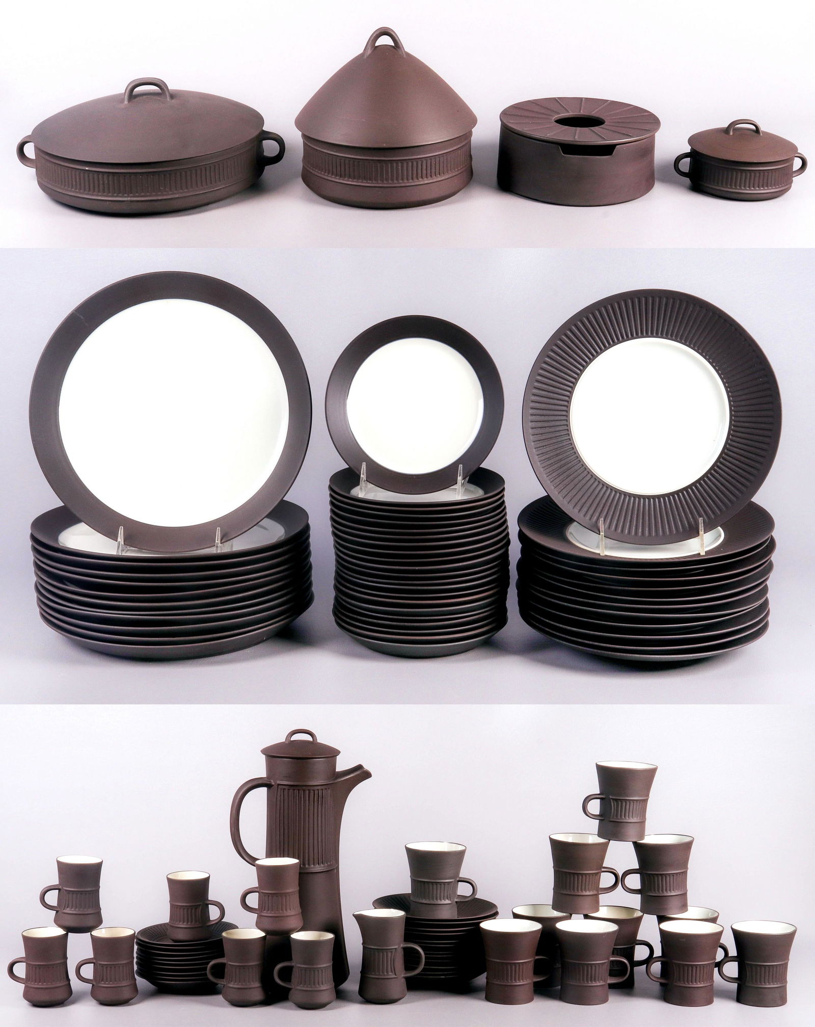 (90) Pcs Dansk Flamestone Dinnerware (1 of 5)