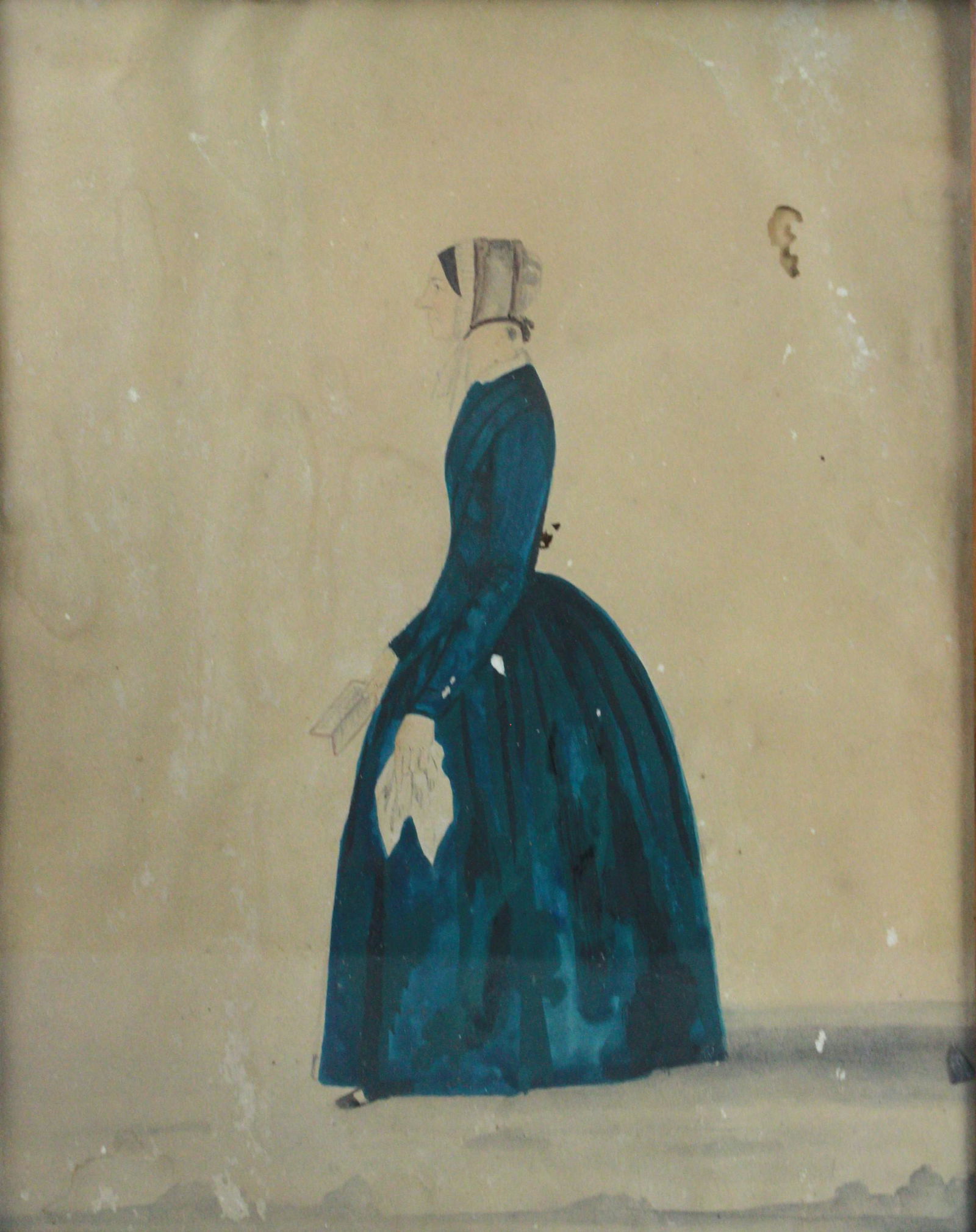 19th C Primitive Painting of a Woman (1 of 3)