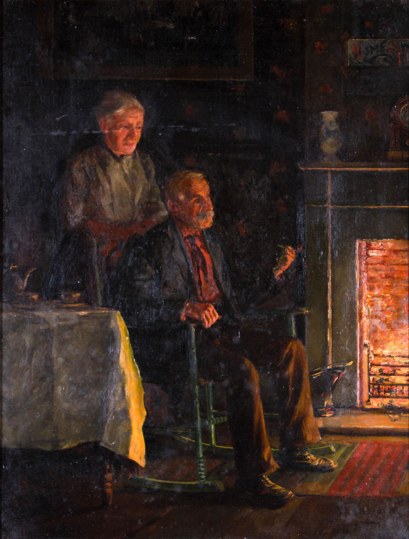 W Tremaine Painting of an Elderly Couple (1 of 4)