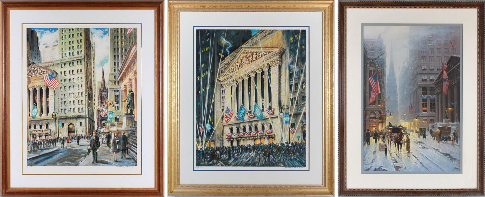 (3) Large Signed Wall Street Prints (1 of 10)