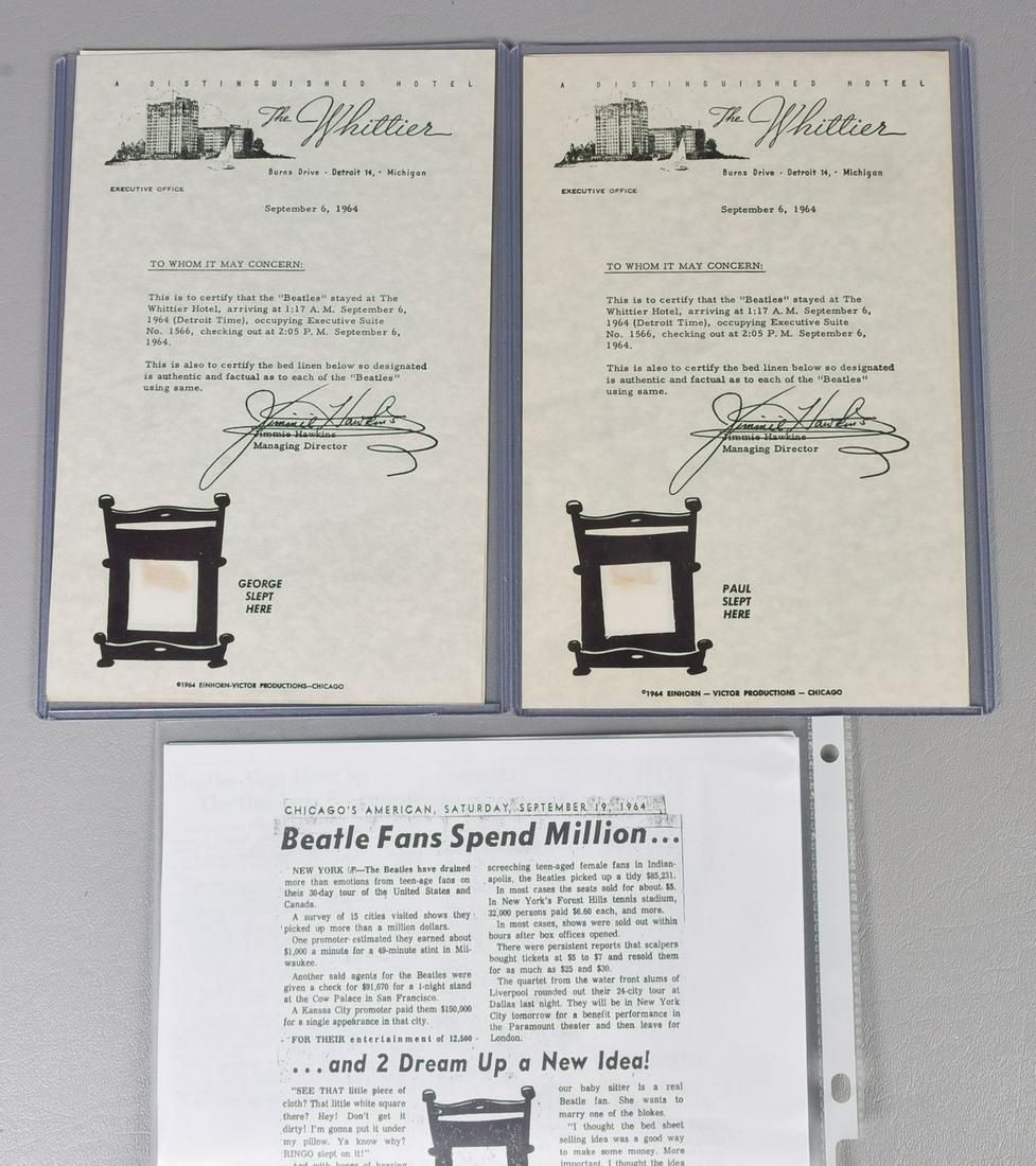 Complete Set of (4) 1964 Beatles Bed Sheet Swatches (1 of 1)