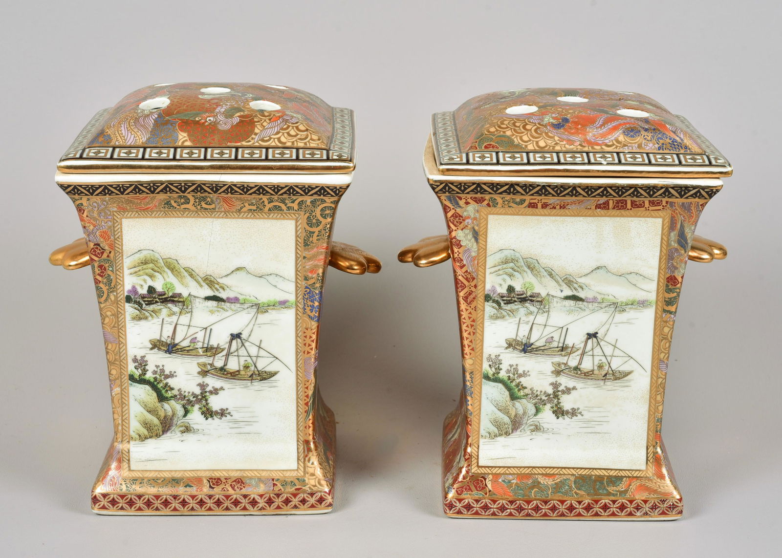 Pair of Chinese Porcelain Bough Pots (1 of 3)