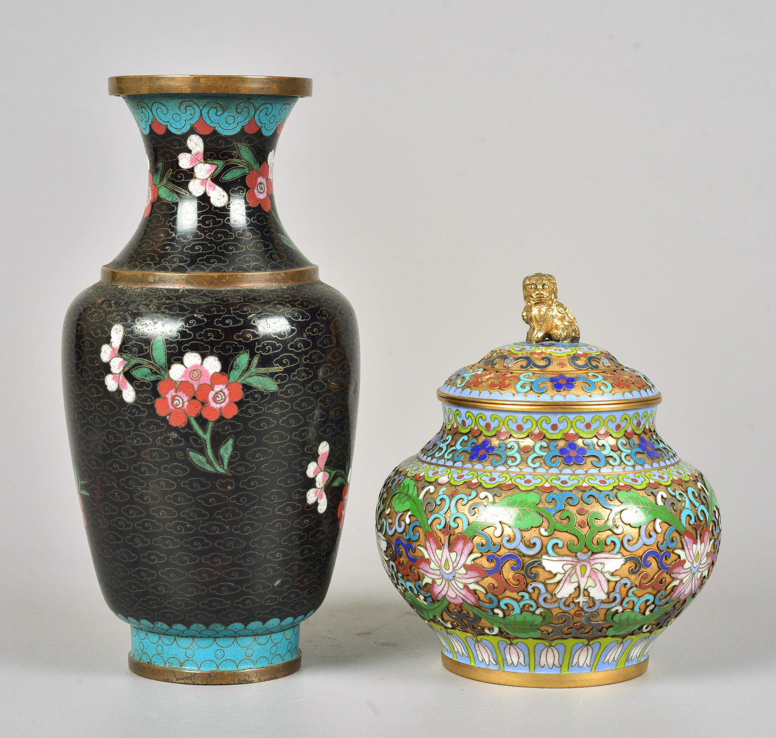(2) Pcs Chinese Cloisonne (1 of 2)