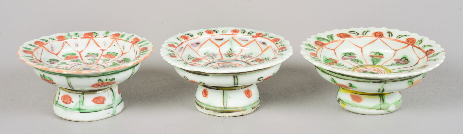 (3) Thai Porcelain Offering Dishes (1 of 3)