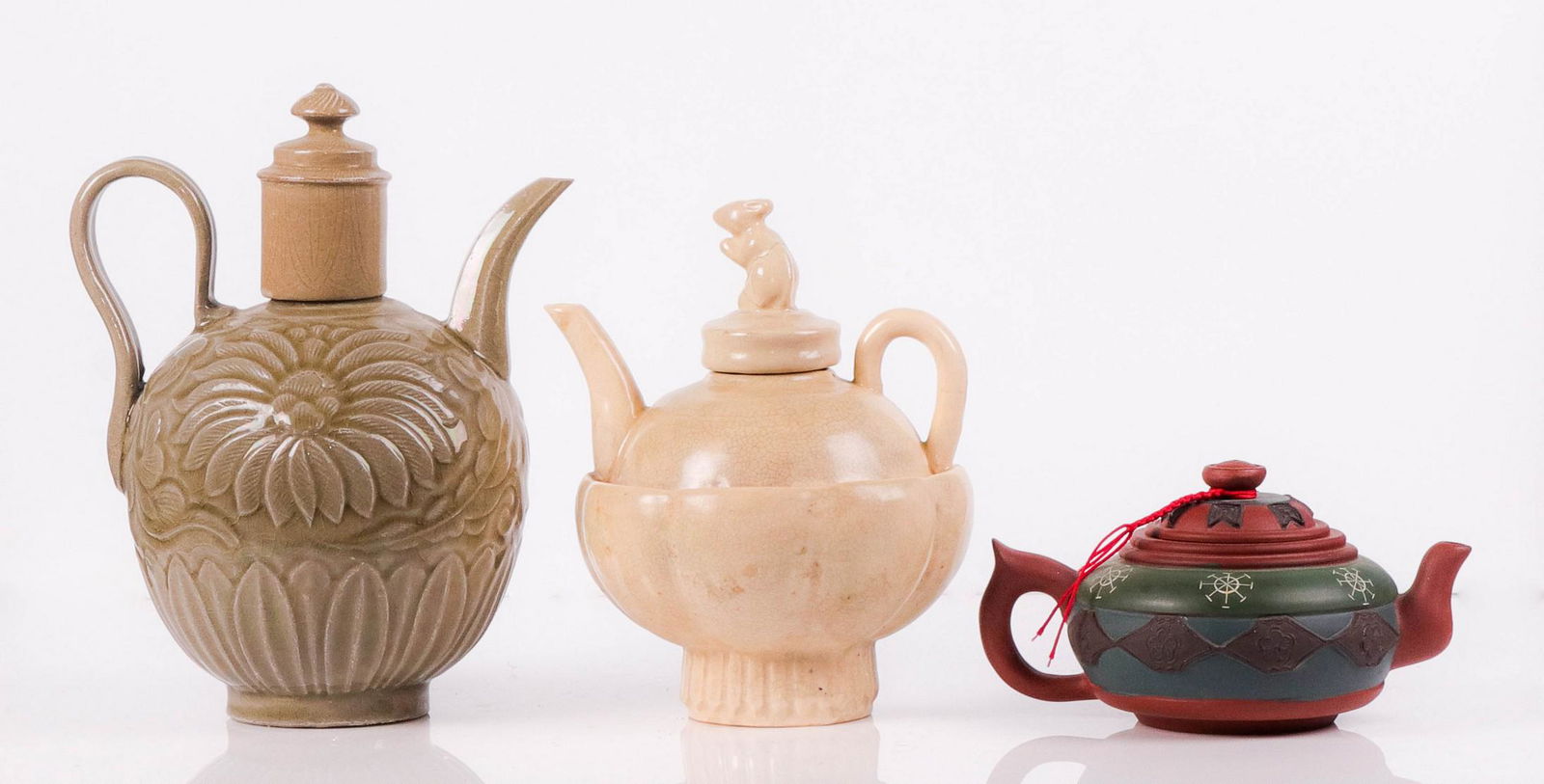 (3) Asian Pottery Teapots (1 of 4)