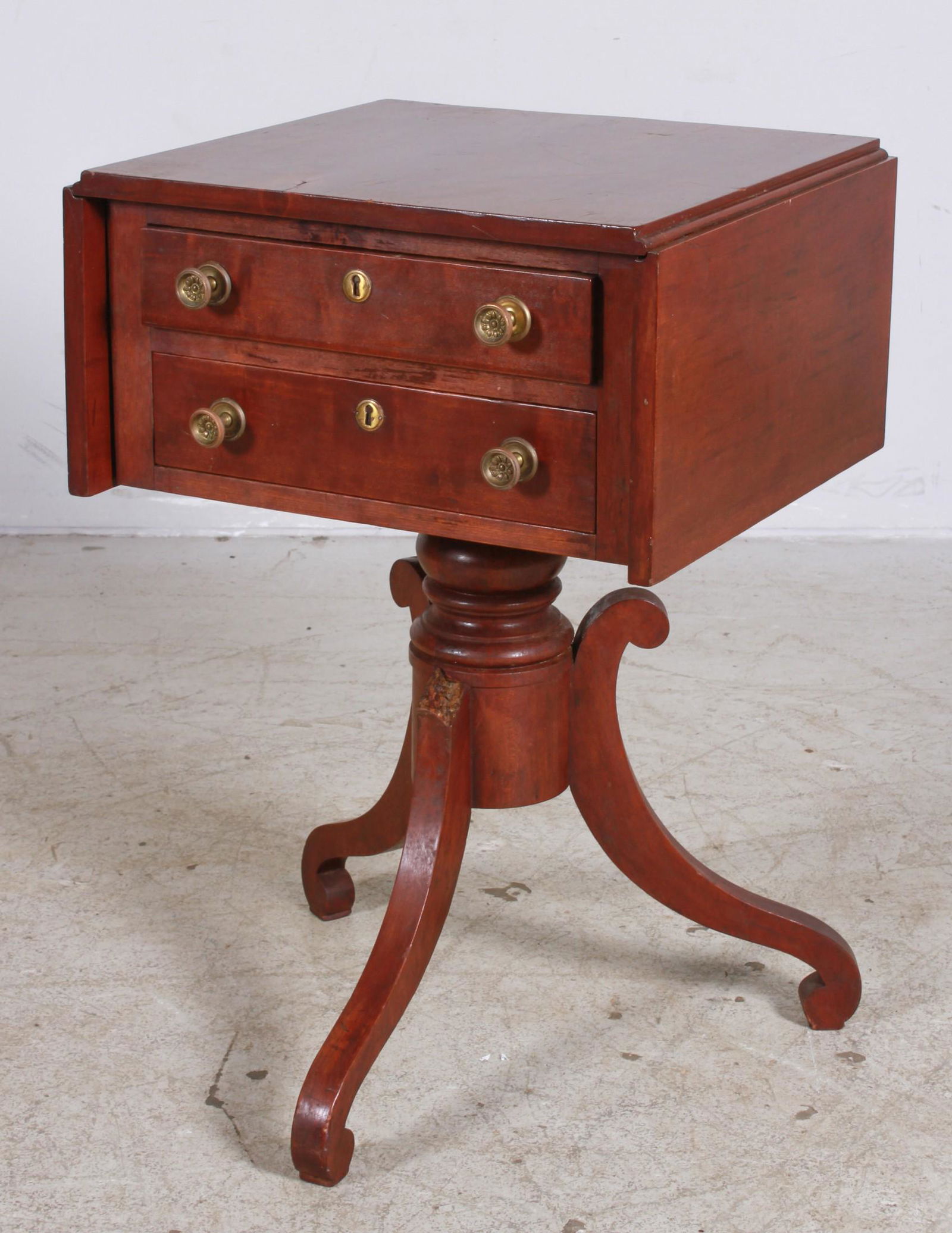 Mahogany Empire 2-drawer work table (1 of 4)