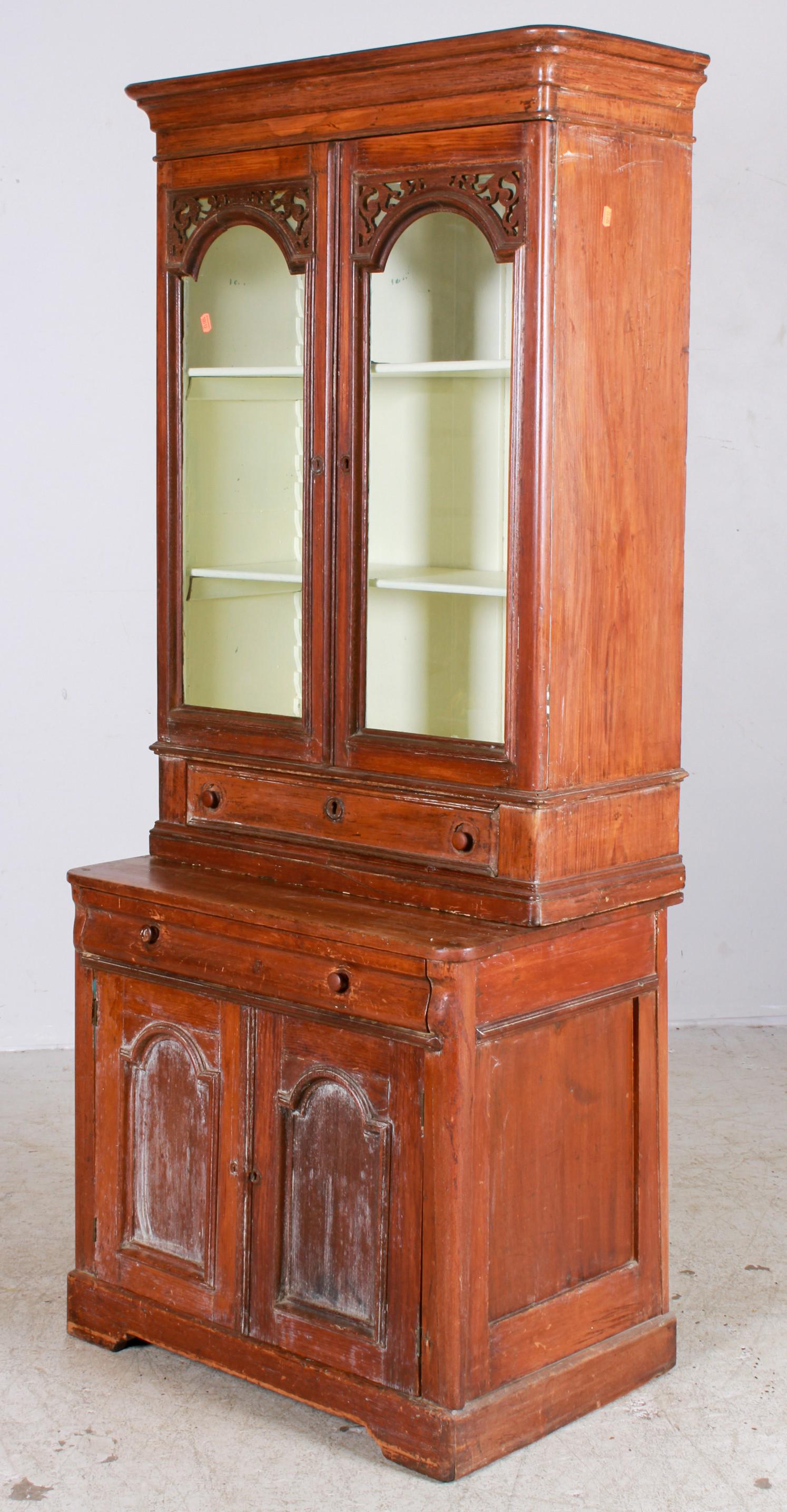 2-pc Poplar cottage china cabinet (1 of 3)