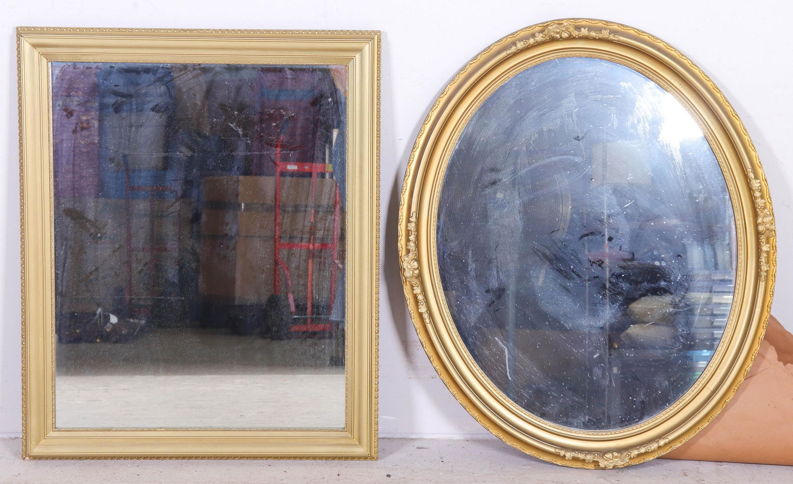(2) Gilt hanging wall mirrors (1 of 1)
