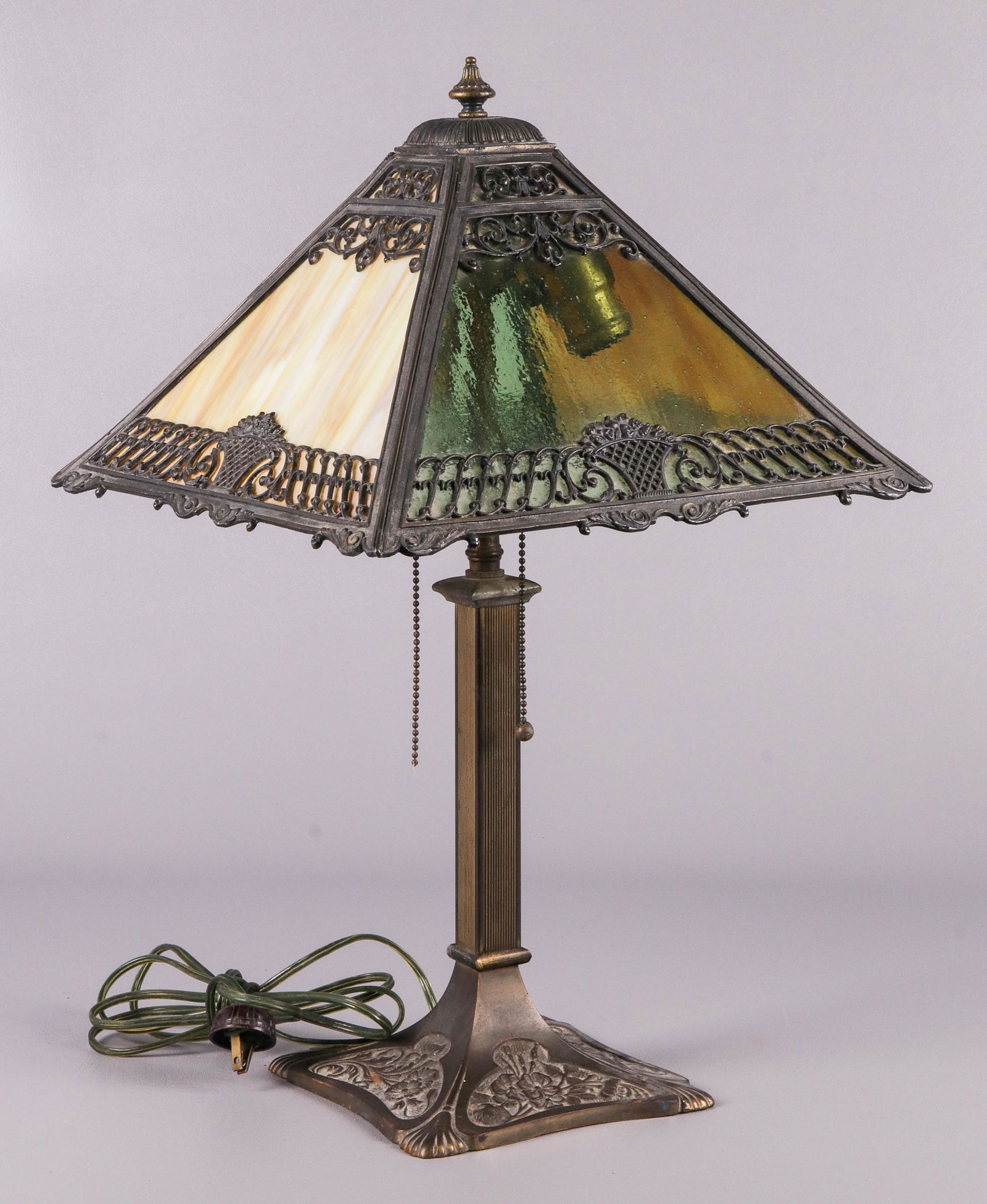 Art Deco Stained Glass Table Lamp (1 of 3)