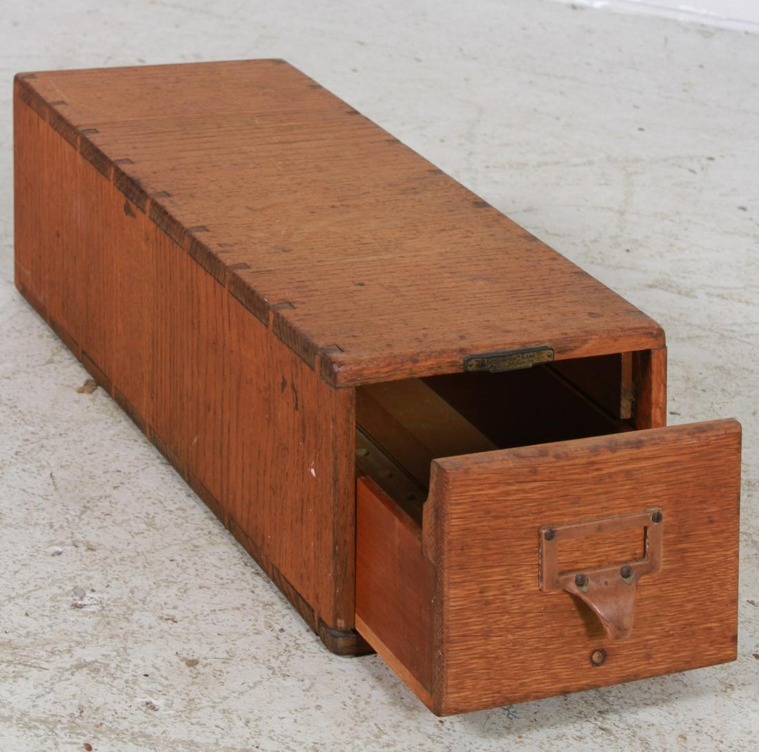 Single Drawer Oak Card File (1 of 2)