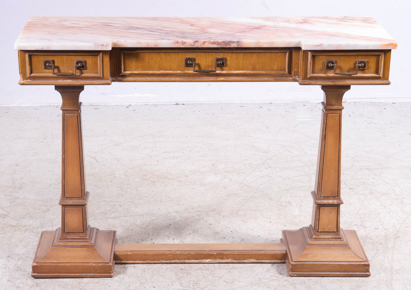 Italian provincial McCann marbletop console table (1 of 2)