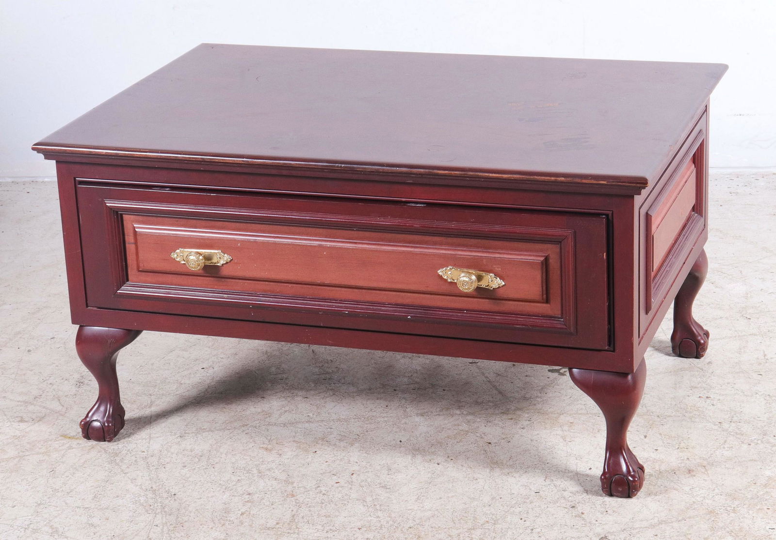 Cherry finished coffee table with drawer (1 of 1)