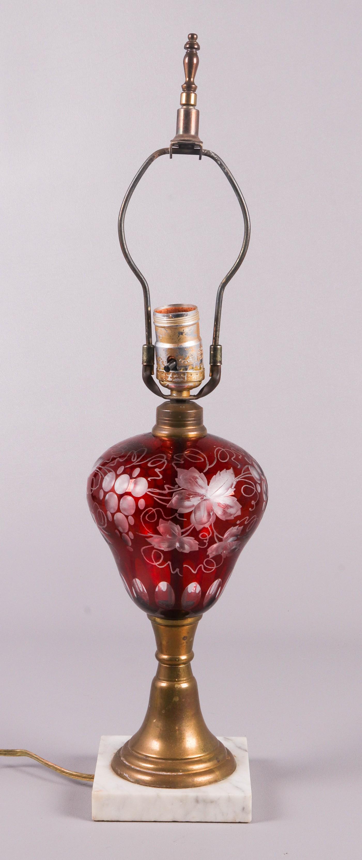 Ruby Cut to Clear Converted Oil Lamp (1 of 1)