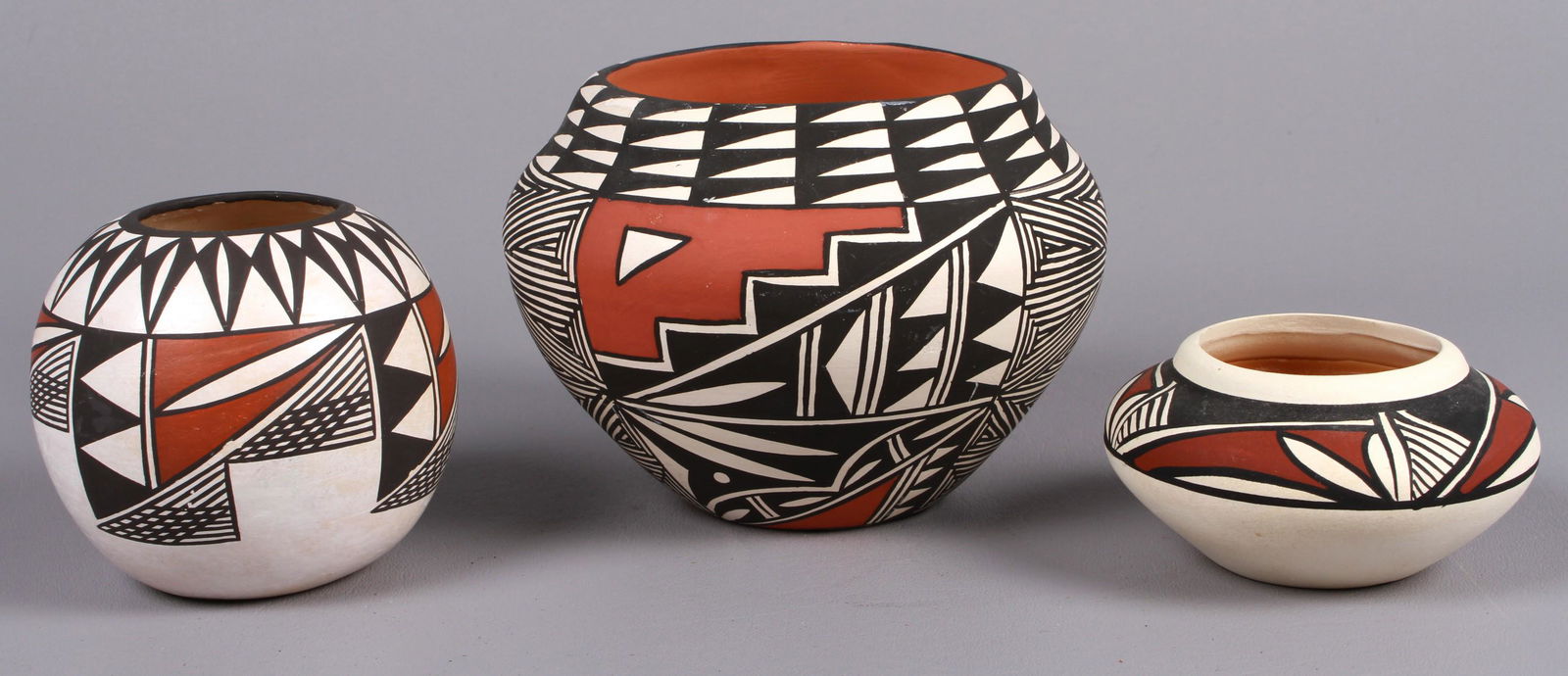 (3) Acoma Pottery Vessels (1 of 3)