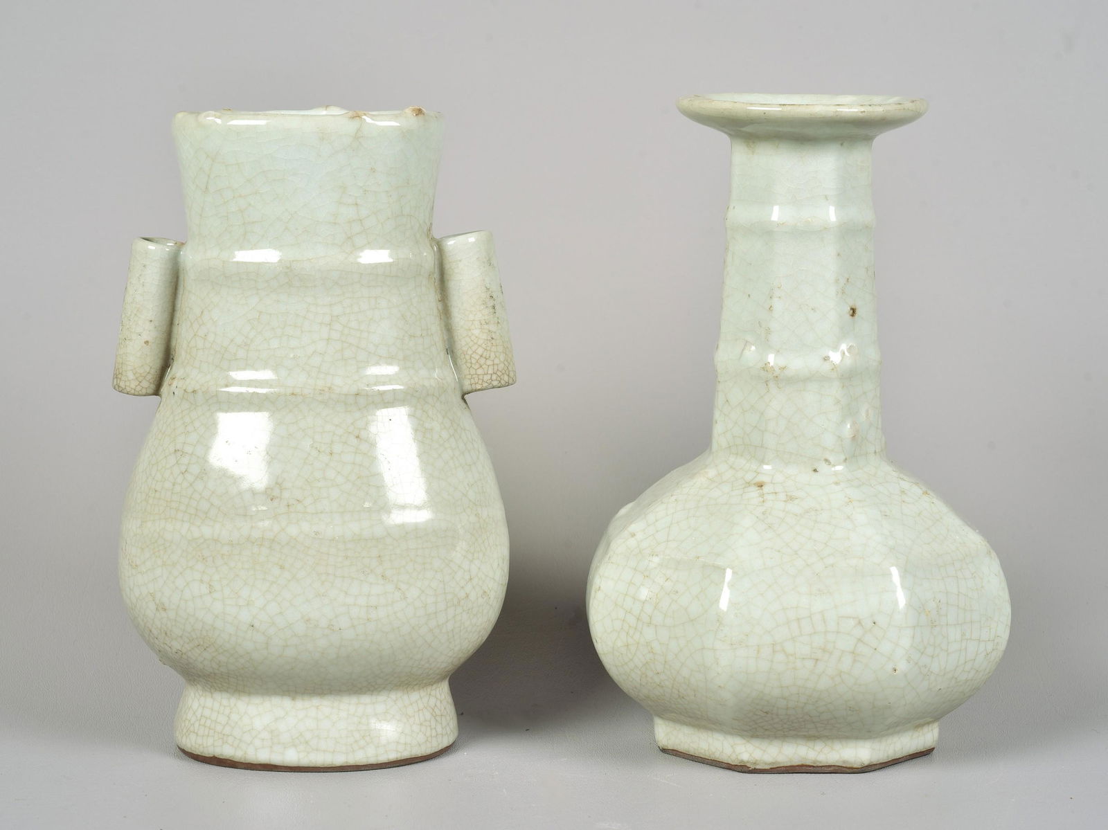 (2) Chinese Celadon Porcelain Glazed Vases (1 of 3)